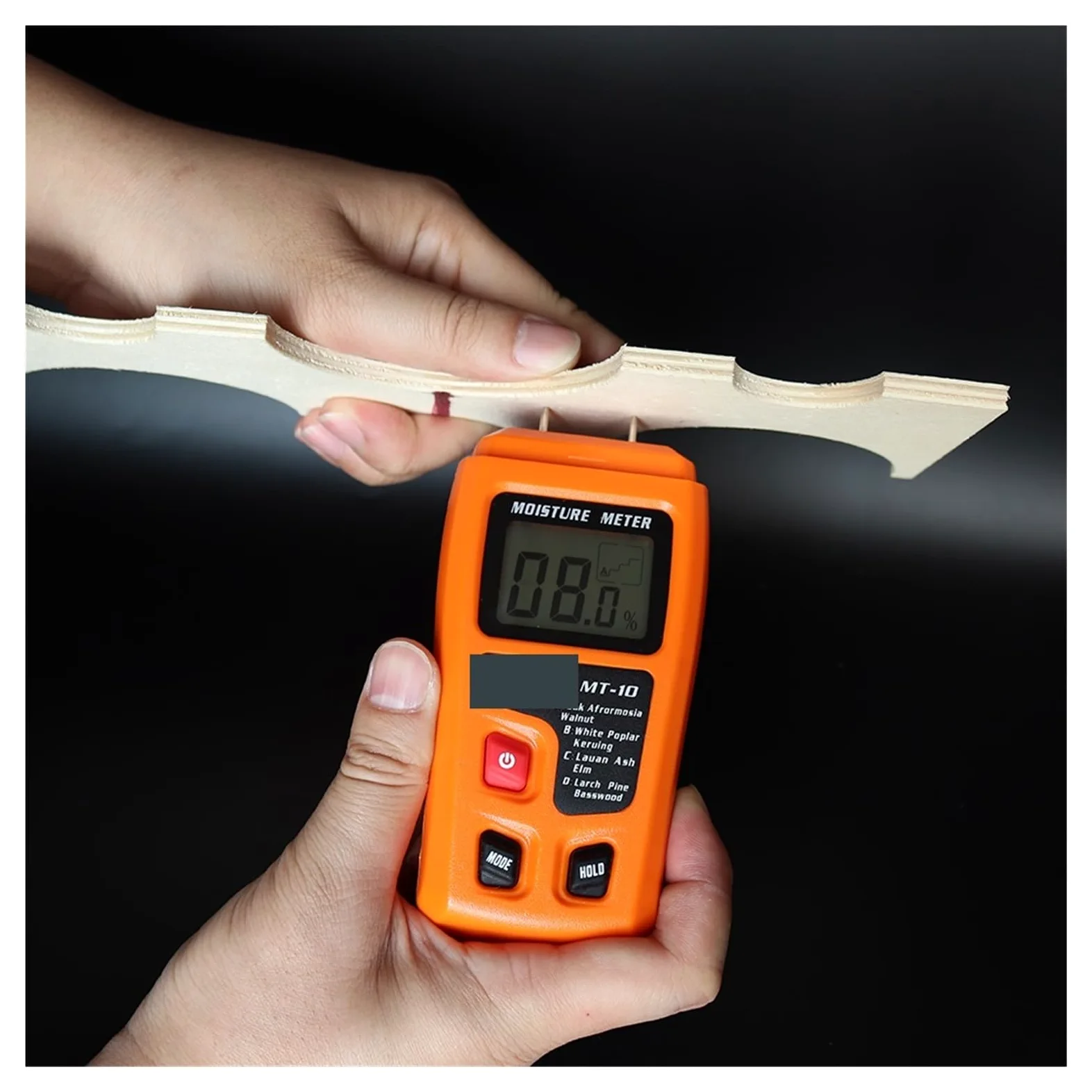 MT-10 EMT01 Misuratore di umidità del Legno Tester Igrometro Rilevatore densità'albero Grigio Arancione Piccolo Errore(Szary)