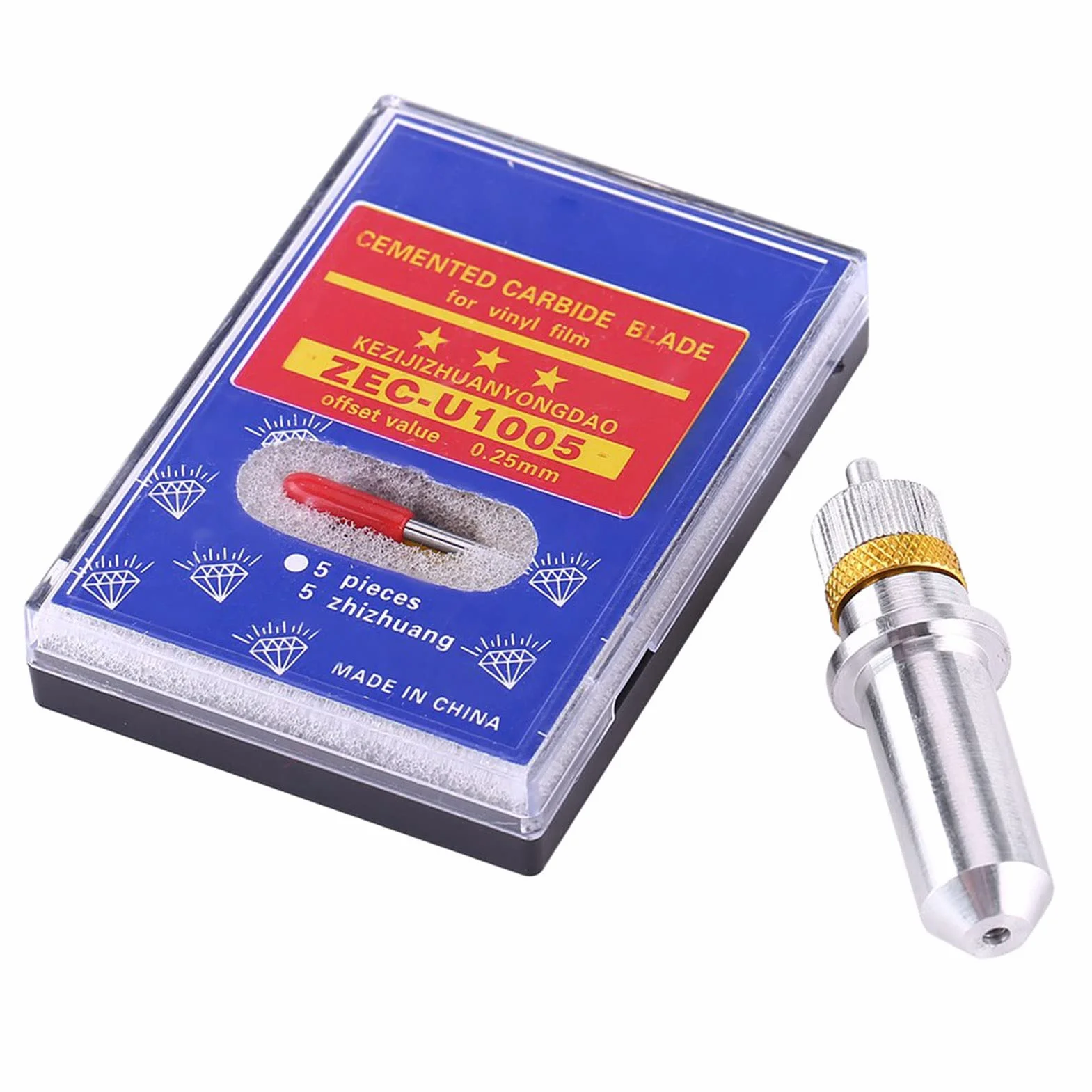 Summa Cutter Blades 15Pcs Utensile Taglio per Plotter in Acciaio Al Tungsteno 30-60 Gradi con Supporto