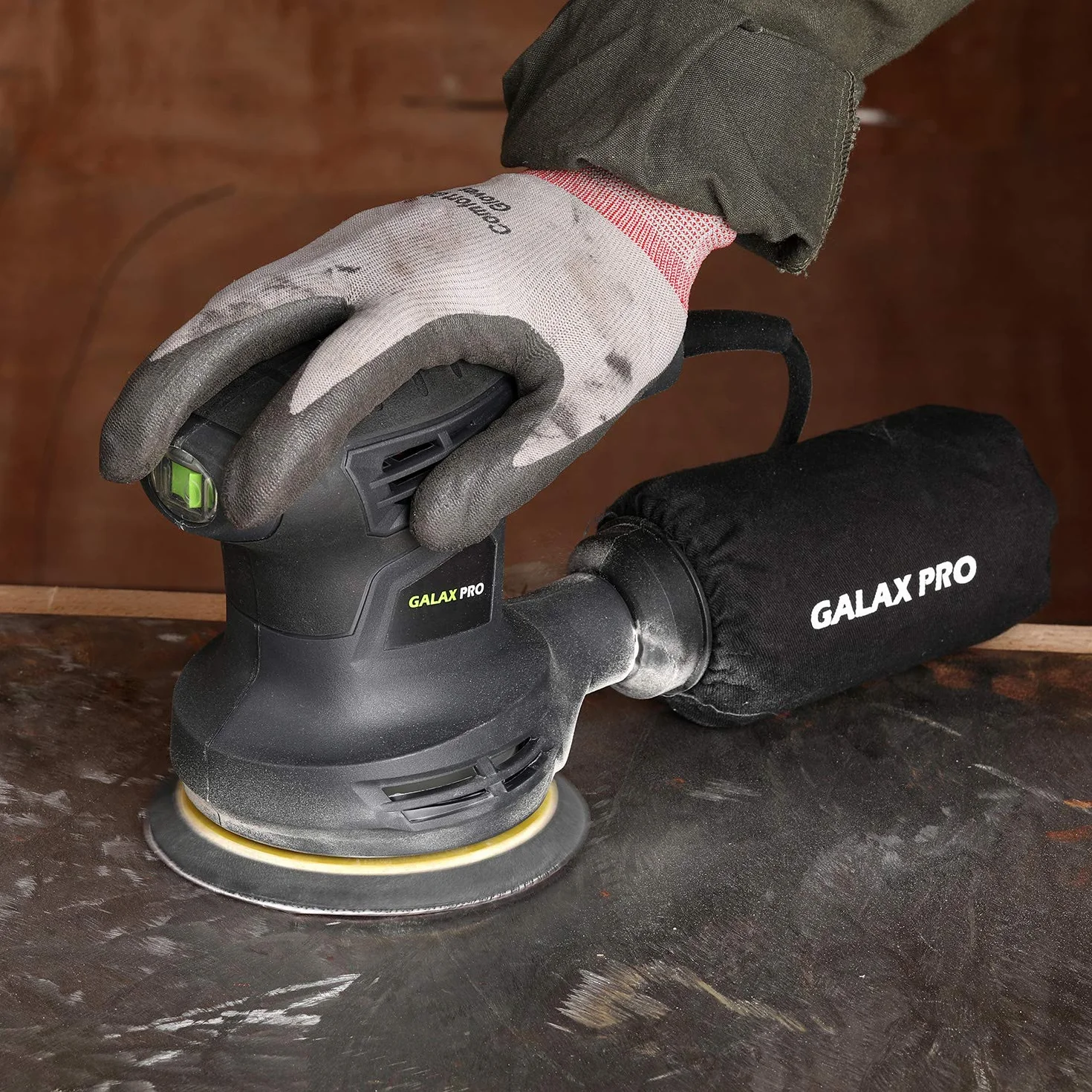 GALAX PRO Levigatrice Orbitale, 280W 6 Velocità Variabili 6000-13000 RPM Levigatrice Rotorbitale, 15 pezzi 125mm Dischi abrasivi, Polvere sistema di raccolta, ideale per DIY