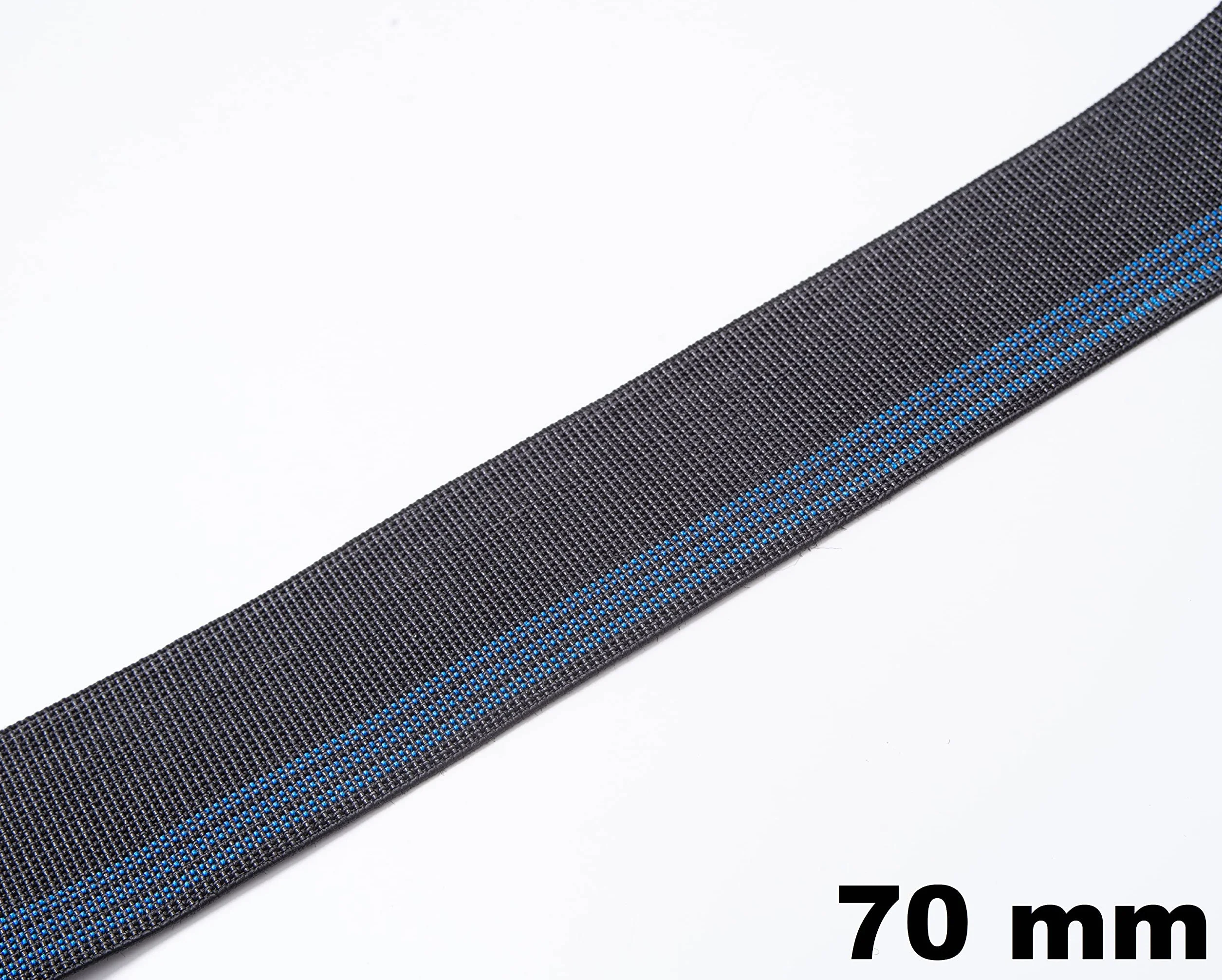 IPEA Cinghia Elastica per Divano, Sedie, Poltrone – [ 10 Metri di Lunghezza ] – Made in Italy - Larga 70 mm - Corda Fascia Tirante a 3 Righe per Tappezzeria, Sedute, Schienali – Elasticità 90%