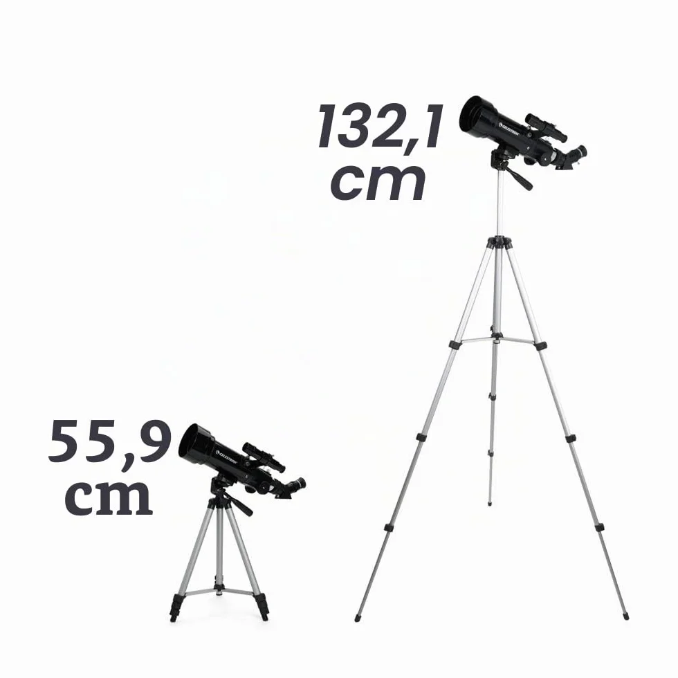 Celestron 21035-ADS Kit telescopio rifrattore da viaggio Scope 70 con zaino, nero (esclusiva Amazon con oculare aggiuntivo da 4 mm e lente di Barlow 3x)