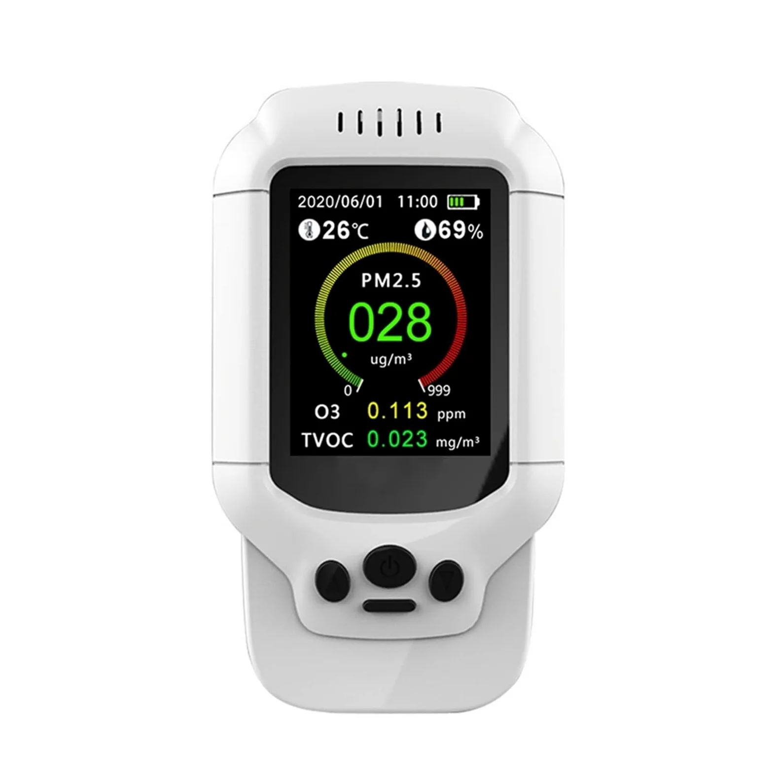 Rilevatore Gas, PM2.5/HCHO/TVOC Monitor di umidità della temperatura Tester di analisi della qualità dell'aria Analizzatore di rivelatore di gas di formaldeide ozono Misurazione per Lavoro, Casa(502O3