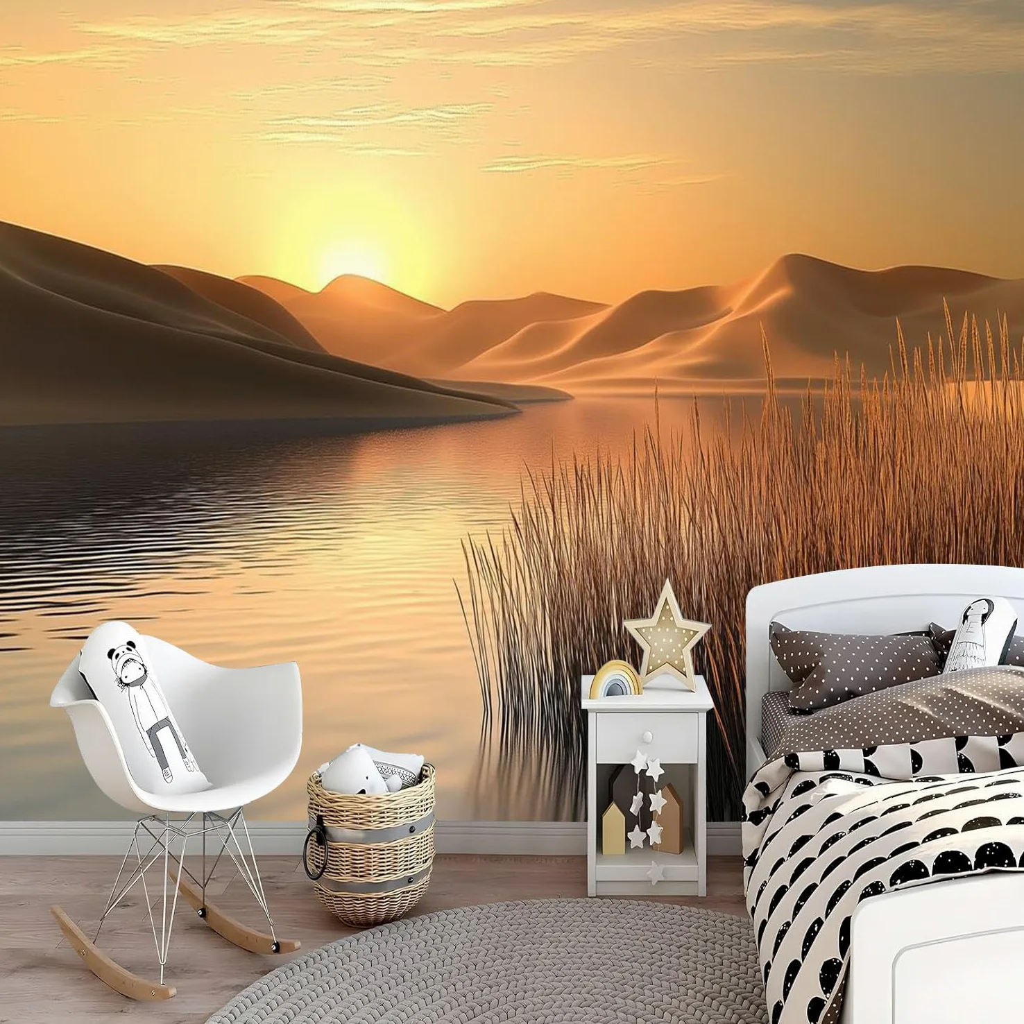 Carta da parati effetto 3D Deserto 300 x 210 cm Murale Non Tessuto Tramonto Fotomurale Stampa HD Moderna Poster Per Soggiorno E Camera Da Letto Design 2M1442