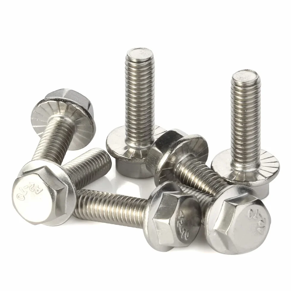Bulloni a flangia esagonale M8-1.25 x 16mm acciaio inox 18-8 A2-70 filettati 15 pezzi