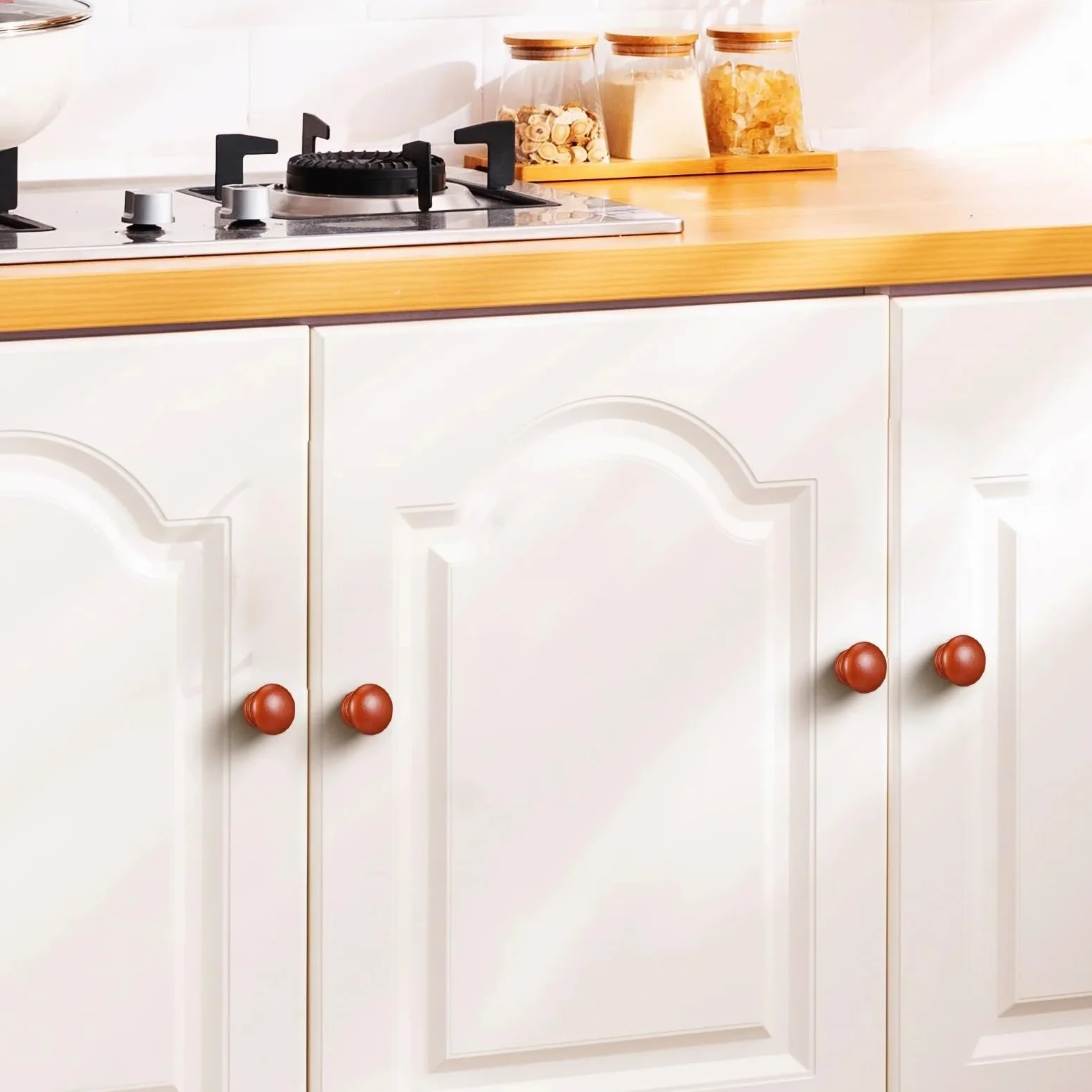 20 pezzi pomelli in legno maniglie rotonde lisce lucide for mobili da cucina cassettiera cassetti guardaroba manopole for in Per Porte Armadietti Cassetti
