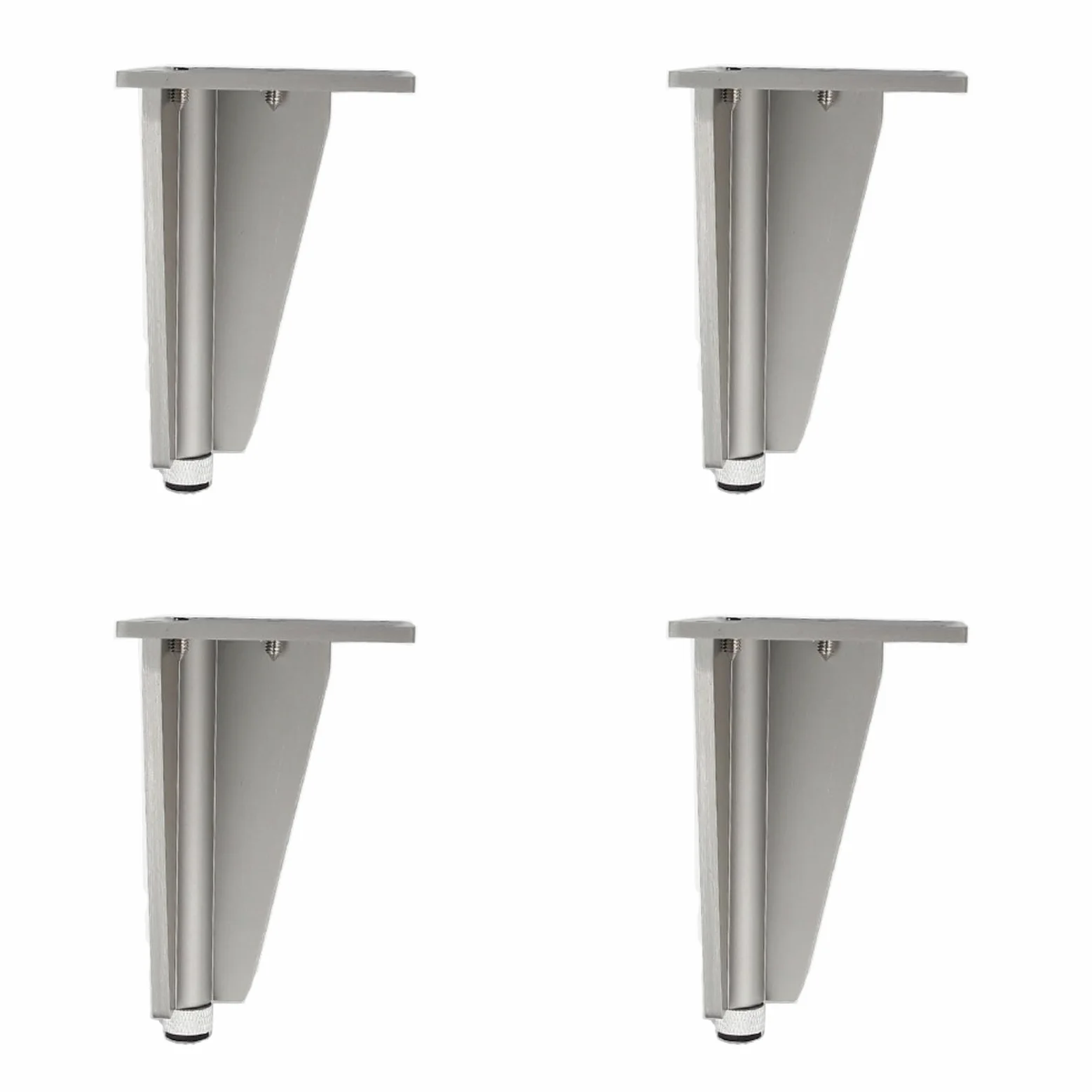 4 Pezzi Gambe per mobili in Lega di Alluminio Regolabili Piedini per tavolini di Ricambio in Metallo per tavolini da caffè Mobili TV Mobili per Il Bagno Grigio Spazzolato 210 mm/8,
