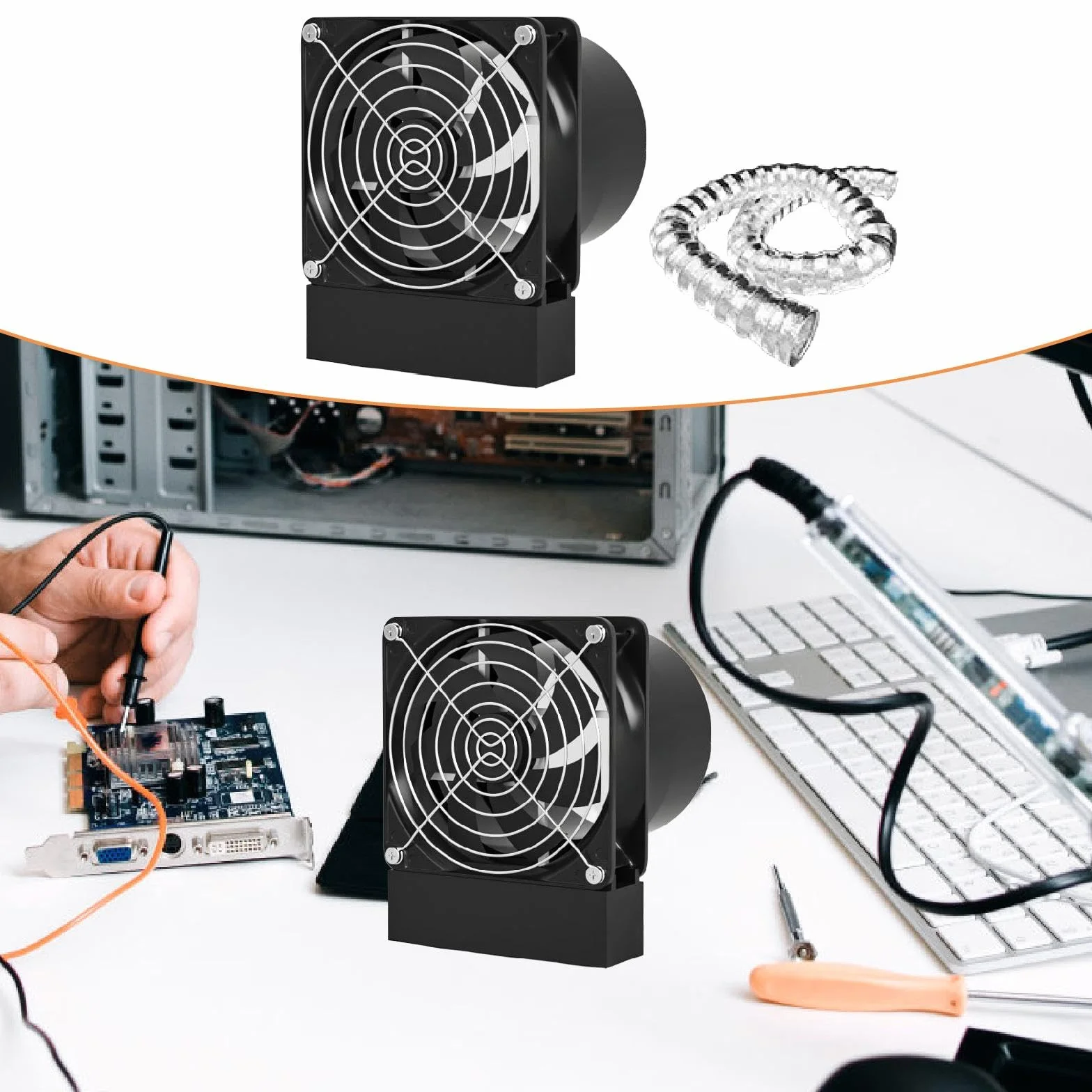 Aspiratore di Fumi per Saldatura con Tubo 100 cm, Regolabile per Casa Officina