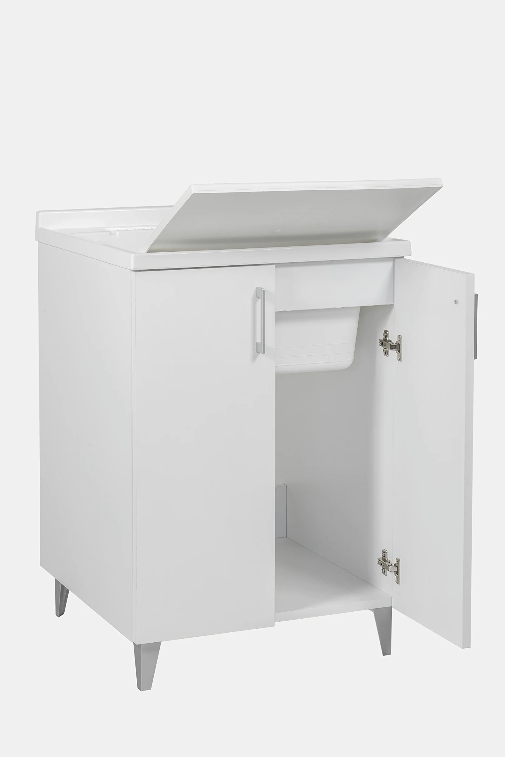 Lavatoio lavapanni in legno vasca resistente agli acidi + asse lavapanni 60x50