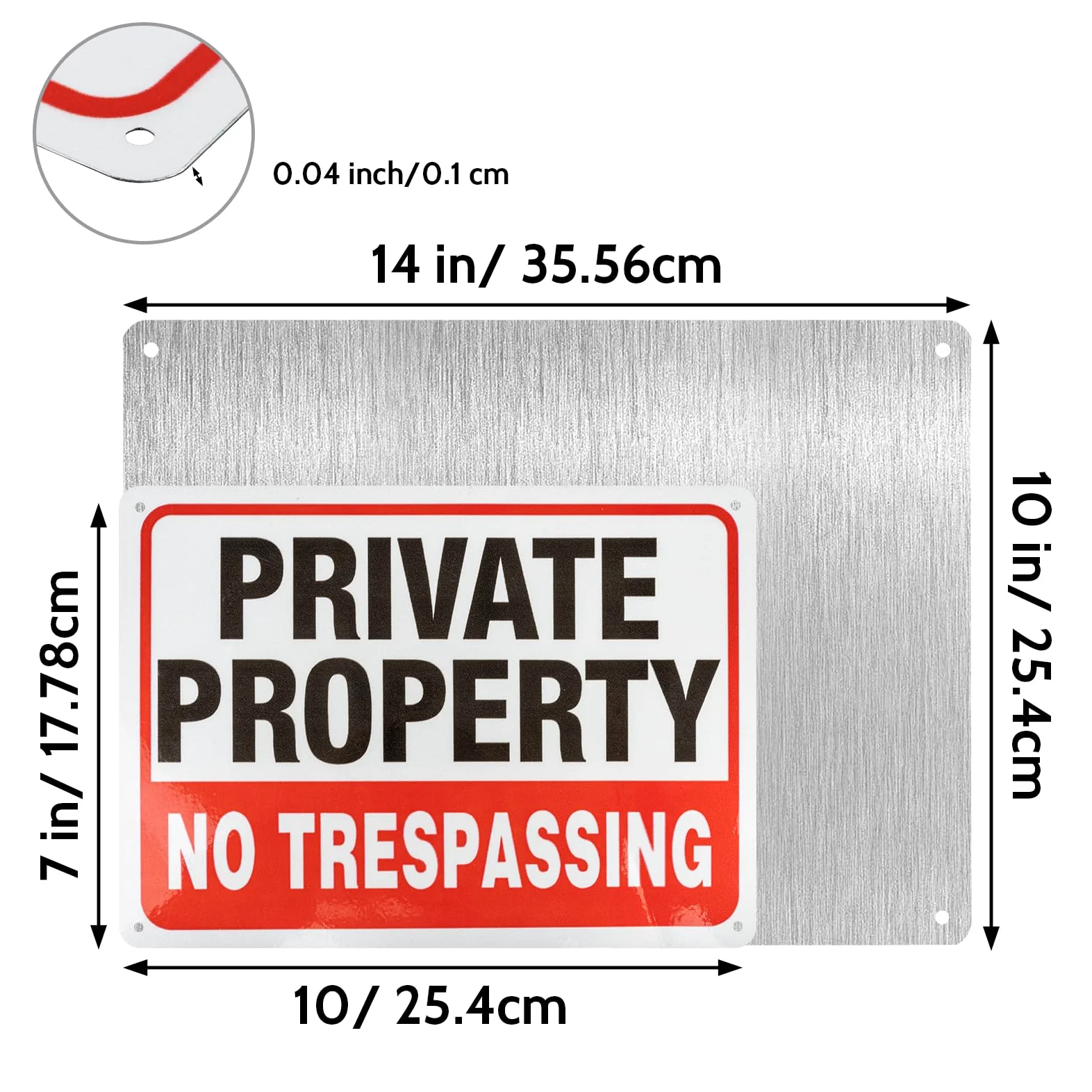 Aspire 100 cartelli in alluminio vuoti, segnali di sicurezza esterna, segnali di sicurezza, segnale di avvertimento per fai da te, 35,6 x 25,4 cm