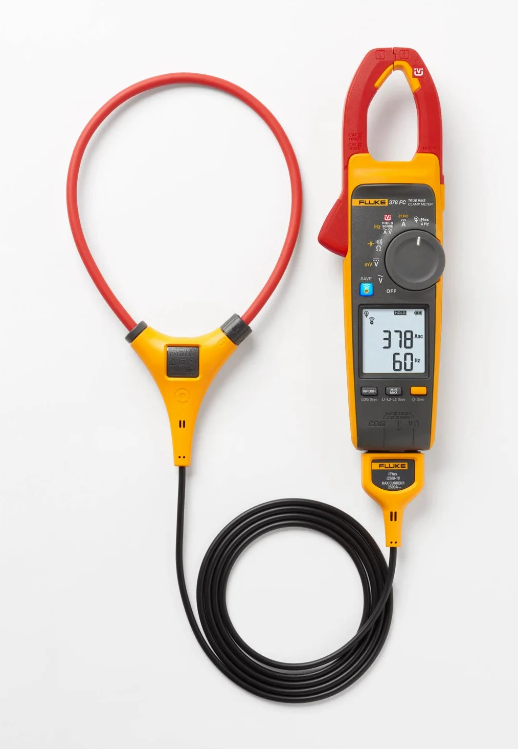 Multimetro a pinza per misurare la tensione senza contatto AC/DC TRMS Fluke 378 FC con iFlex