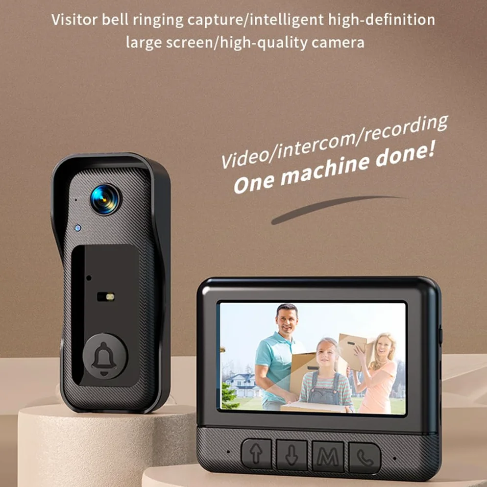 Campanello intelligente per la casa con comunicazione | HD, impermeabile con configurazione wireless, campanello wireless per la casa, facile installazione, telecamera video