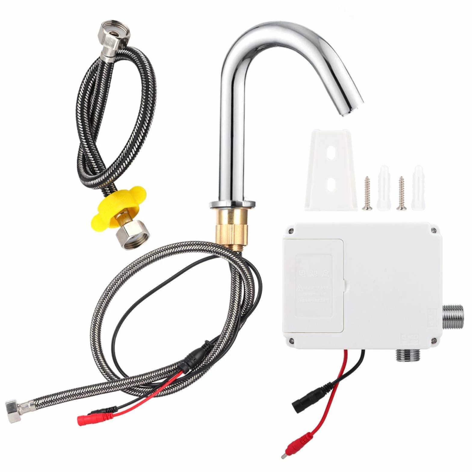 Rubinetto Automatico a Infrarossi con Sensore G1/2 Pollici, Acciaio Inossidabile, per Lavabo Bagno 17,5 cm