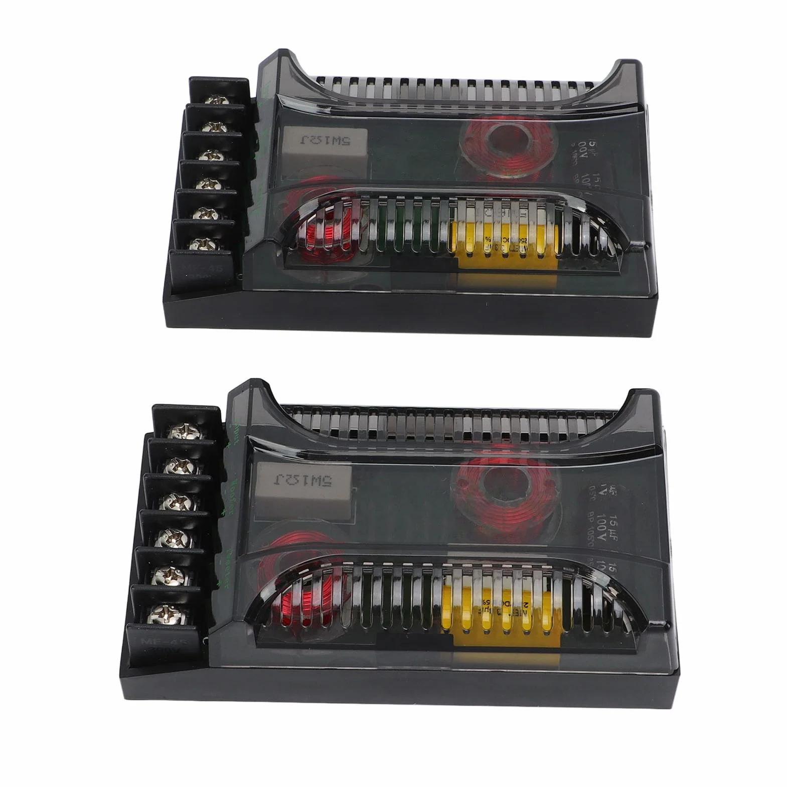 Akozon 2 PCS Crossover Audio per Auto a Doppio Canale con Protezione da Sovracorrente Progettato Universalmente