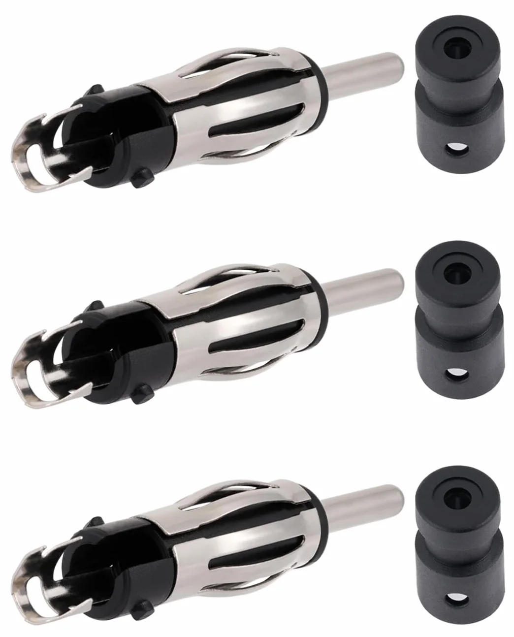Vecys 3 Pezzi Connettore DIN Autoradio Maschio FM AM Antenna Universale per Auto Spina DIN Connettore in Rame per Cavo Coassiale di Estensione RG174