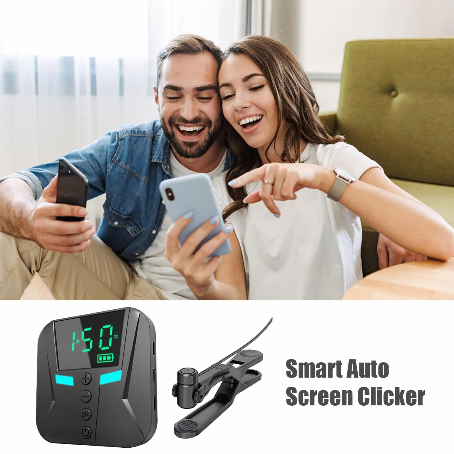 Tapper Schermo Veloce, Clicker Automatico dello Schermo, Clicker Automatico per Smartphone, Clicker Continuo per Dita simulate, Clicker Automatico del Telefono per trasmissioni in Diretta