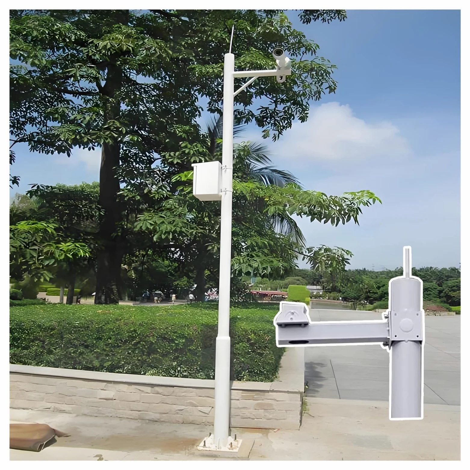 Supporto per telecamera di sicurezza, staffa regolabile per sorveglianza esterna, casa, fattoria, magazzino, installazione a soffitto resistente, nero