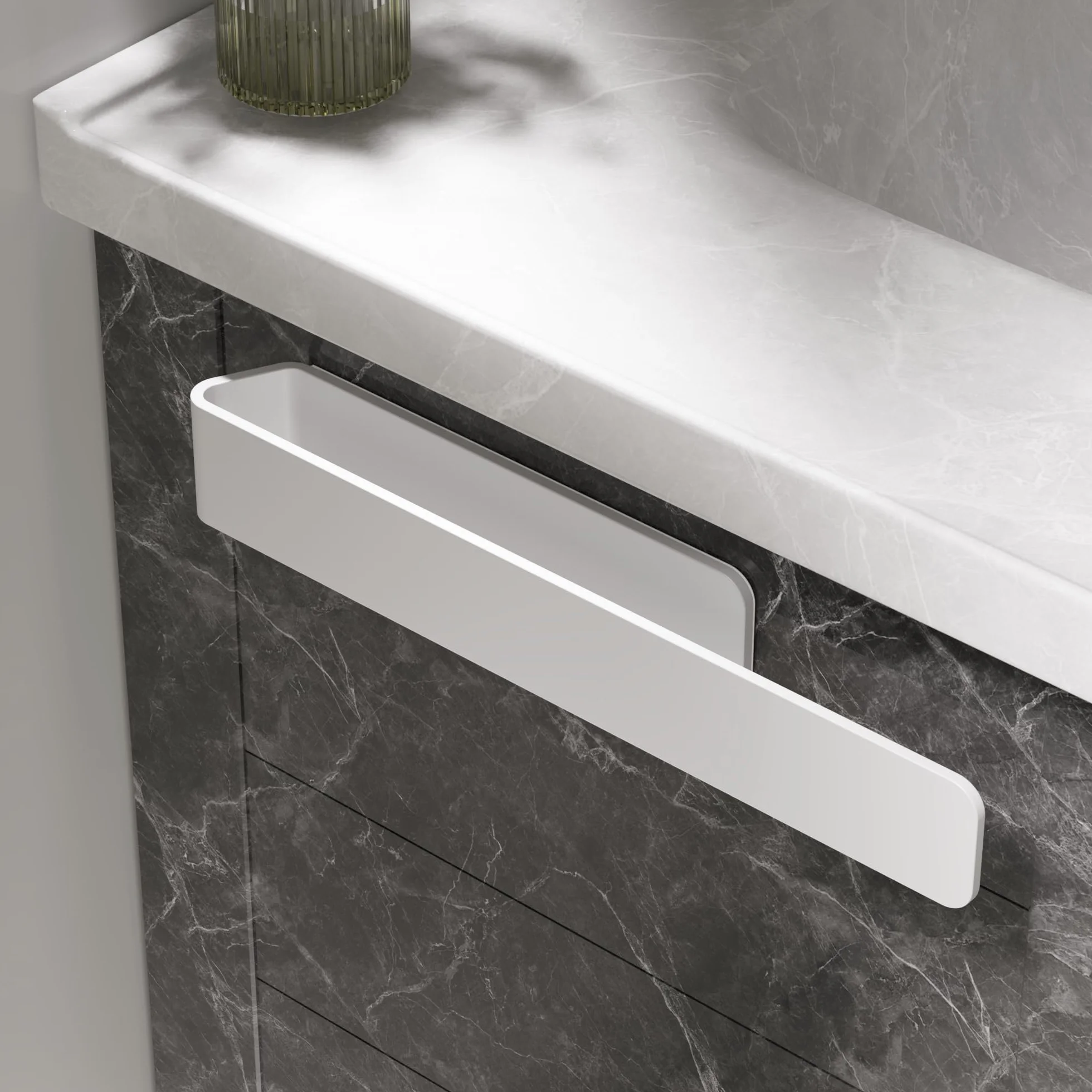 Aikzik Portasciugamani in alluminio senza foratura bianco 32 cm