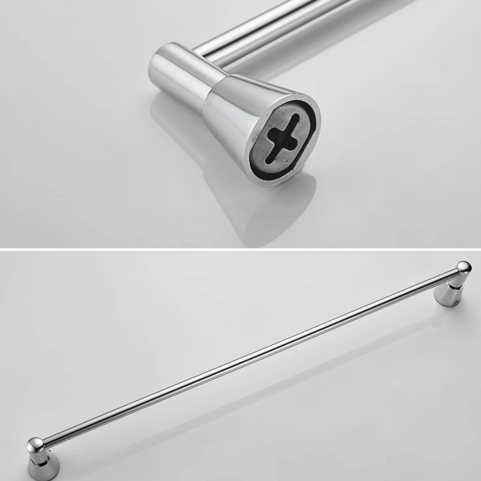 Creativo Portasalviette Rotondo Portasalviette Singolo Appendiabiti A Parete per Hardware Bagno E Cucina, Finitura Argento Lucido Cromo Rame-30Cm-60Cm/55Cm