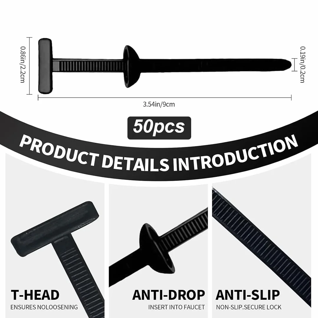 50 Pezzi Nylon Universal Cable Tie Buckle, Fascette Autobloccanti Resistenti UV per Auto