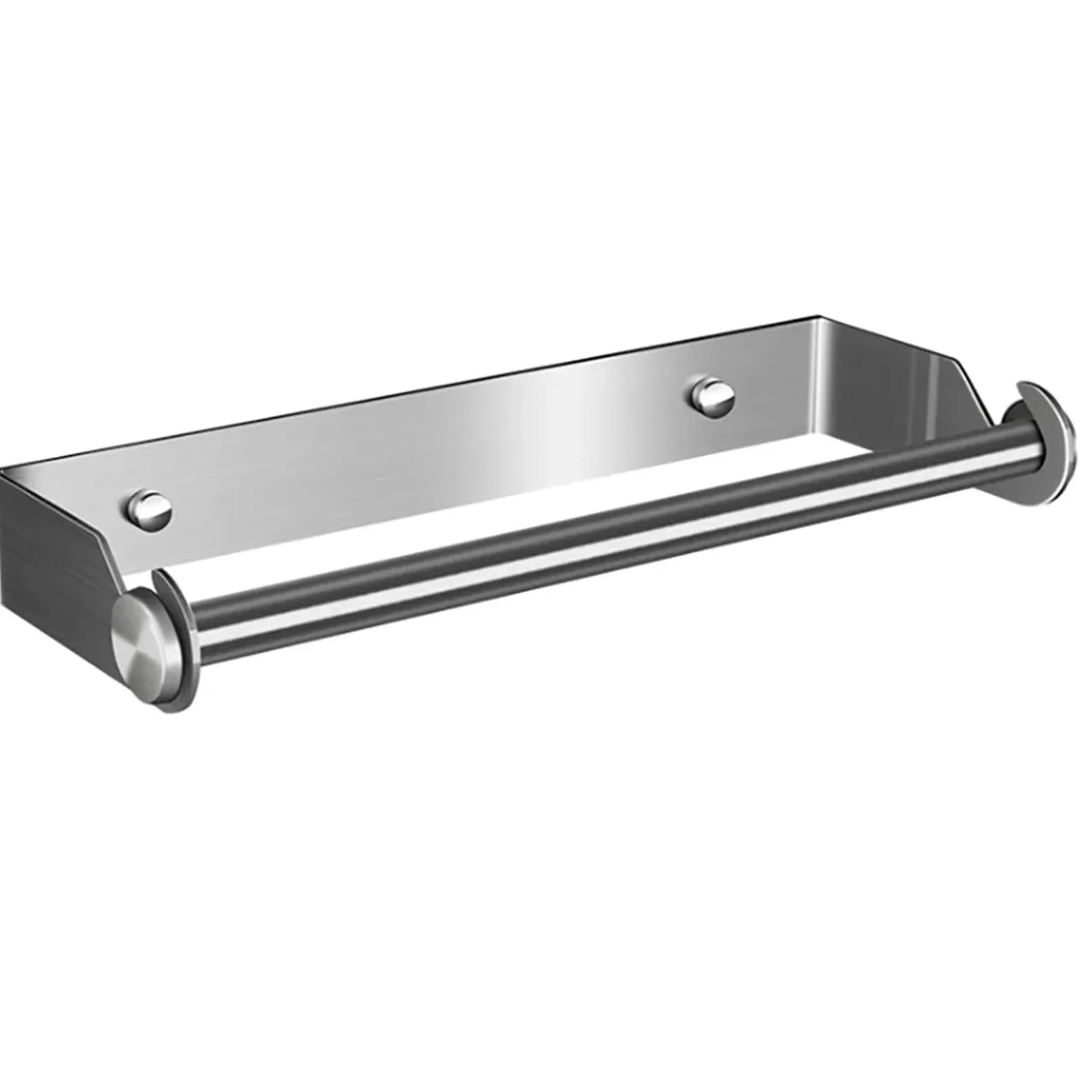 CMBSSTFC Porta Carta igienica in Acciaio Inox, portarotolo da Cucina, portarotolo da Parete e Scatola per fazzoletti in ABS, per Bagno e Cucina (Argento)