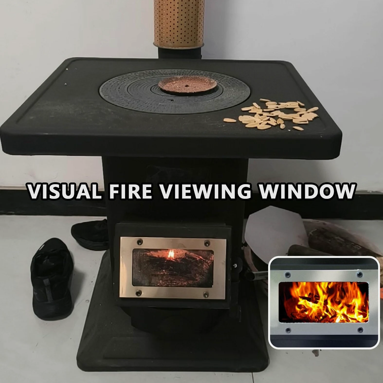 Stufa Da Esterno Stufa A Legna Con Forno Rivestimento Interno in Ghisa Include Pinza, Gancio E Spatola Adatto A Diversi Combustibili Cucine Da Campeggio