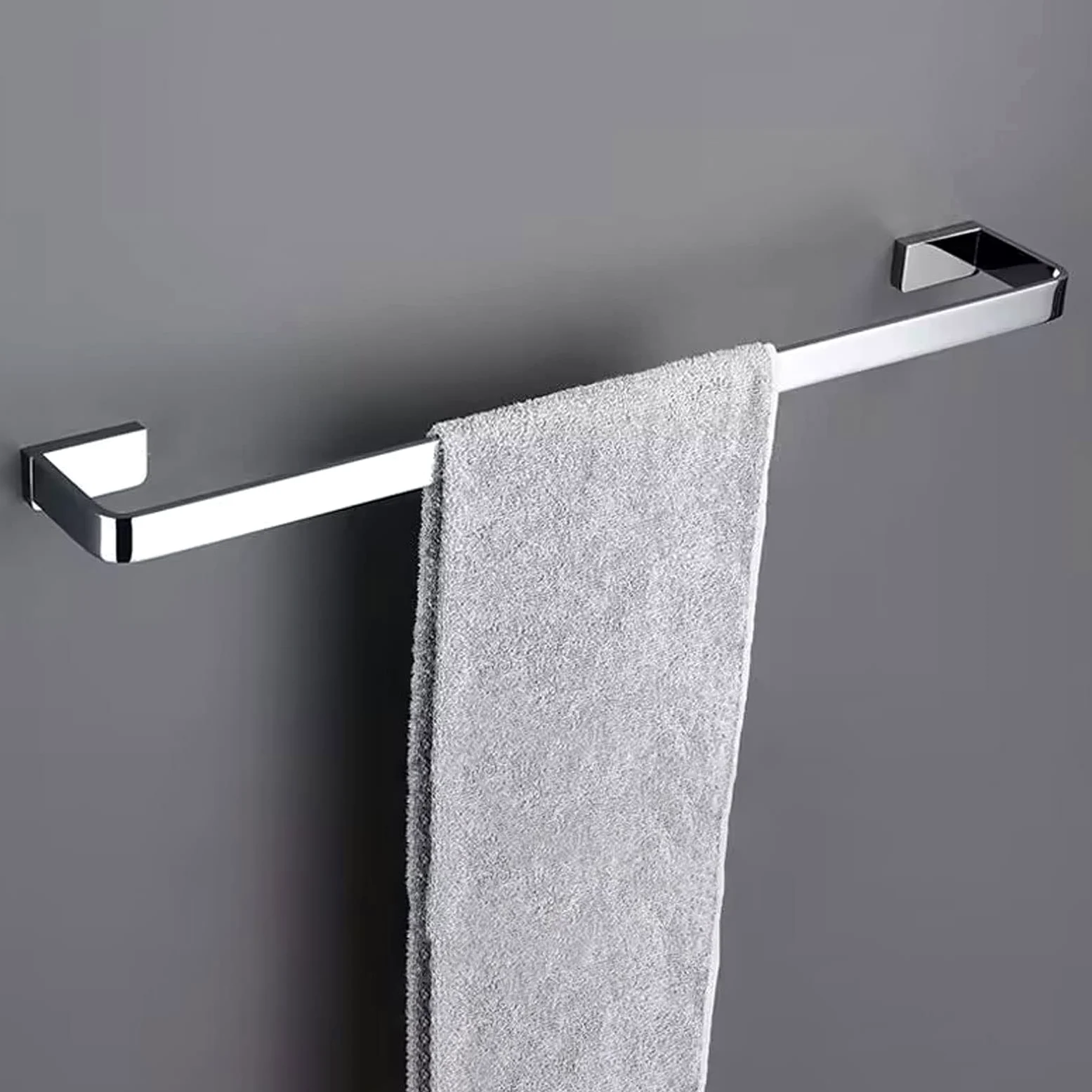 Portasciugamani in Stile Europeo Tutto Bronzo, portasciugamani da Cucina per Bagno, portasciugamani WC, 30 cm / 40 cm / 50 cm / 60 cm, per Accessori da Bagno e Cucina, Argento (Dimensioni :