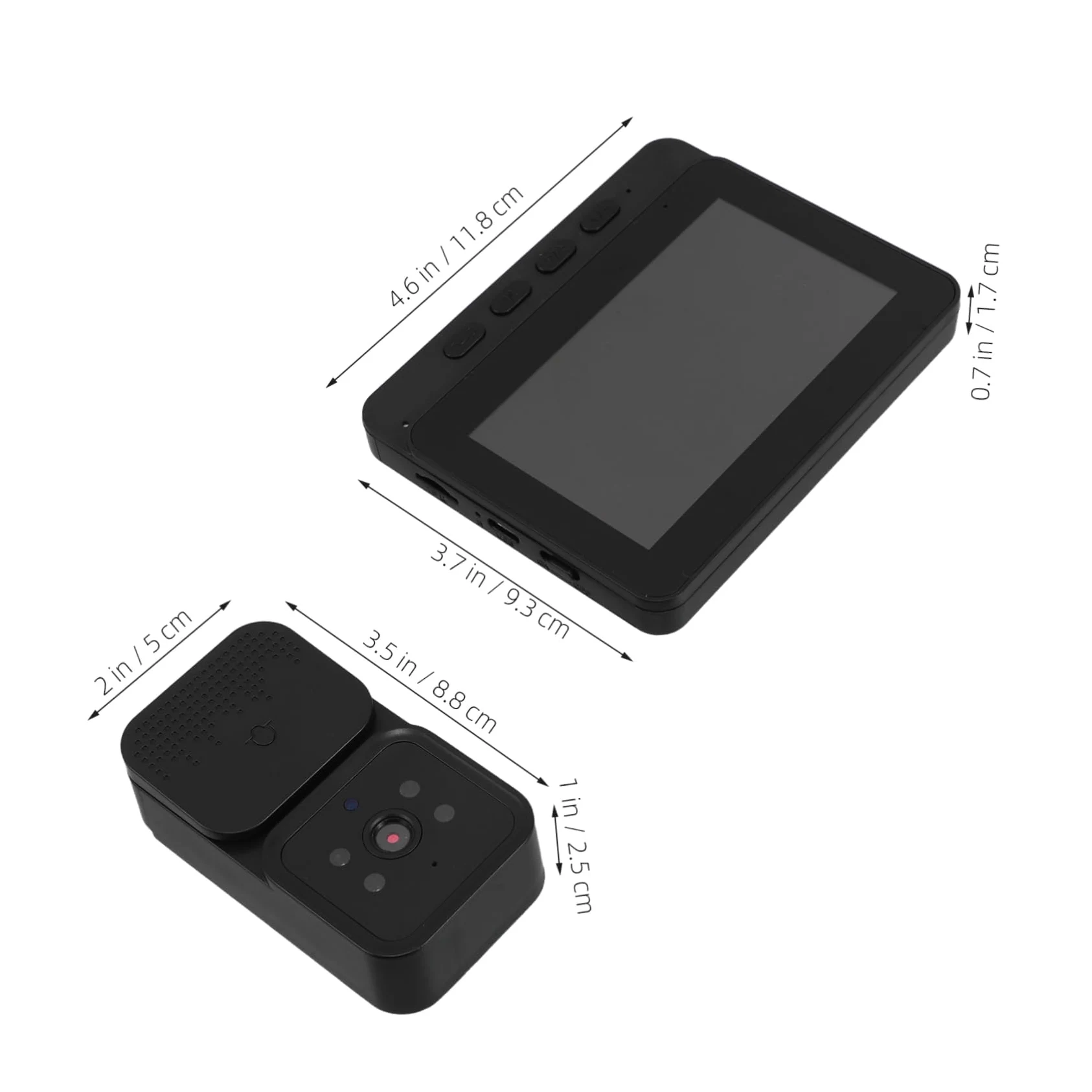 Mikikit Videocitofono con Campanello Wireless Nero con Schermo 4, 3 | Video Monitoring, Comunicazione Bidirezionale, Plastica ed Elettronica, Uso Domestico Remoto