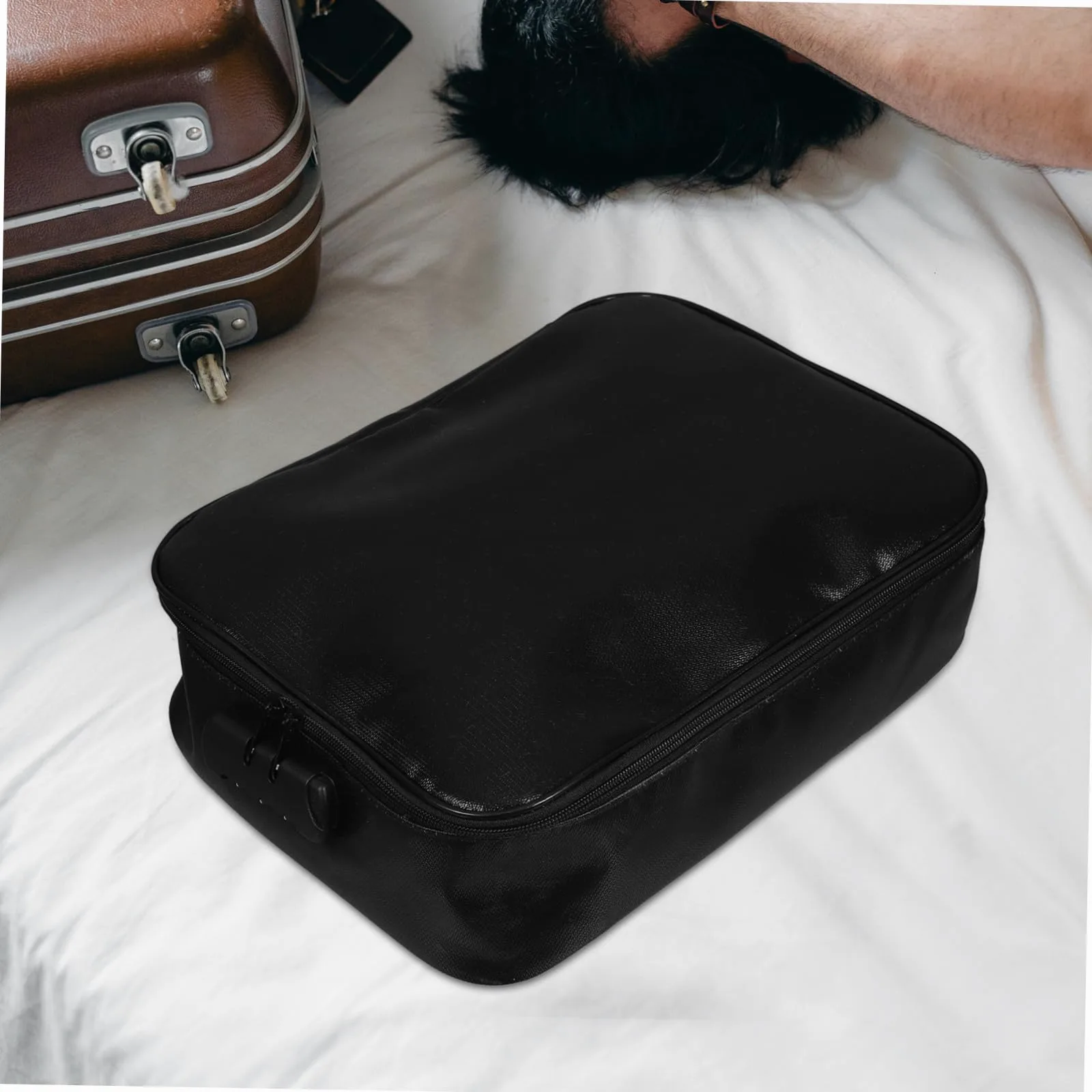 Borsa Portadocumenti Ignifuga Nera, Design Multistrato per Viaggio | Chiusura Password, Tessuto in Fibra di Vetro, Uso Quotidiano e Archivio