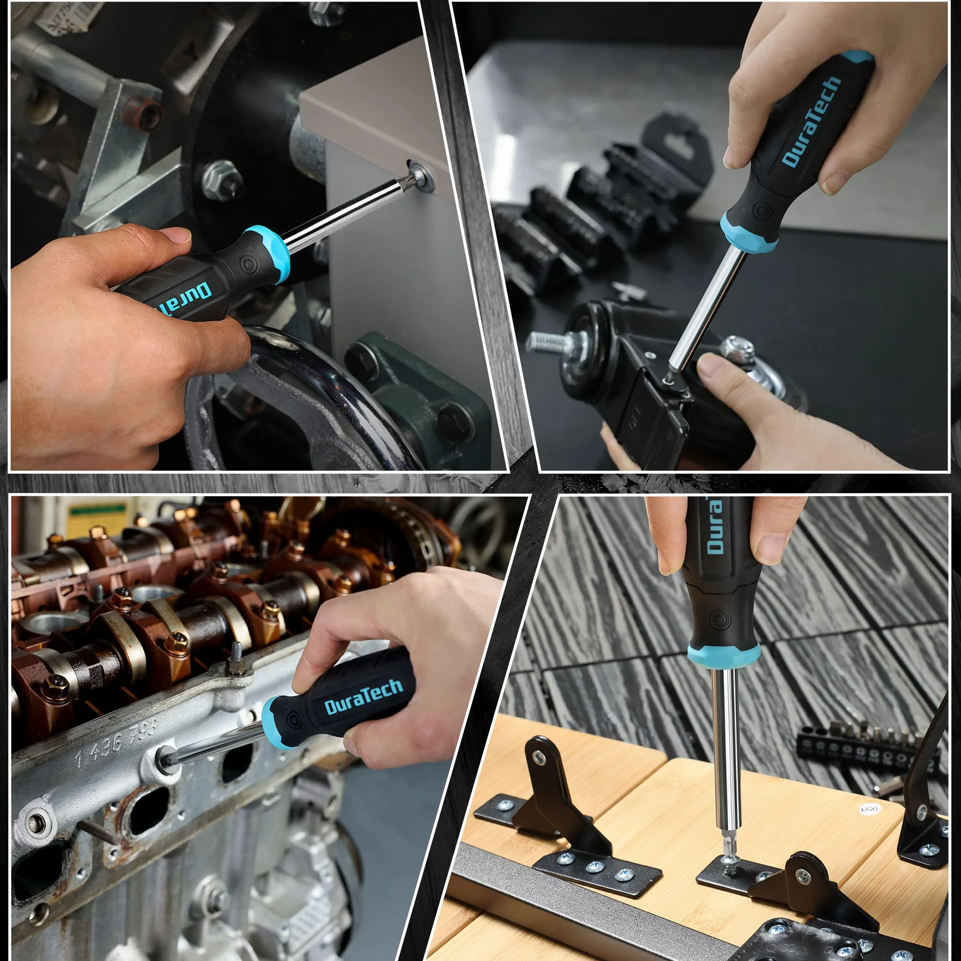 DURATECH Set di Cacciaviti 60 in 1, Set di Cacciaviti Multifunzionali (Piatta, Phillips, Torx, Hex), Design di Stoccaggio, Adatto alla Manutenzione delle Macchine e alle Riparazioni Quotidiane