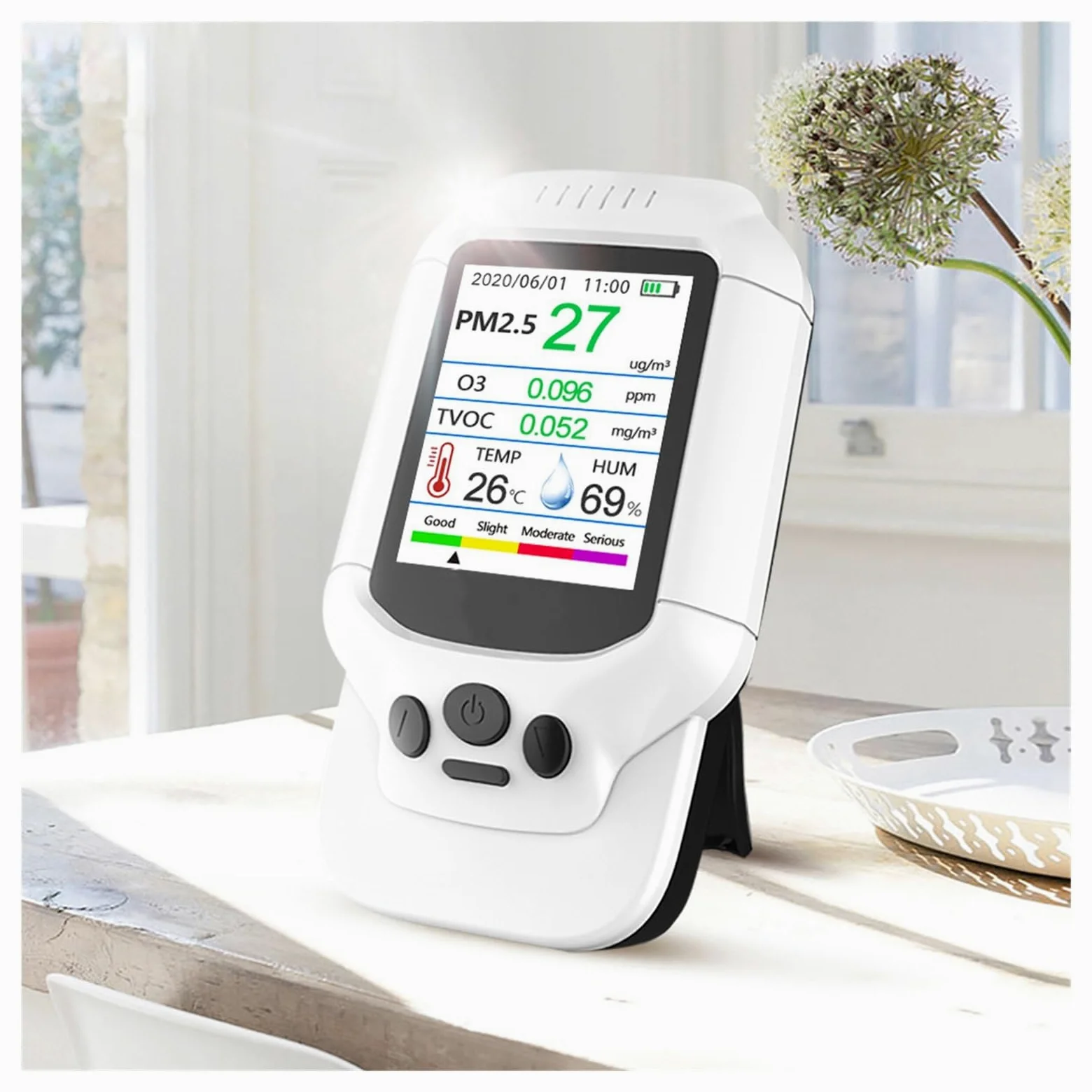 Misuratore di ozono portatile Rilevatore O3 0-5ppm Gamma Tester Monitor qualità 'aria TVOC Analizzatore PM2.5 Sensore gas Per cucina e camper