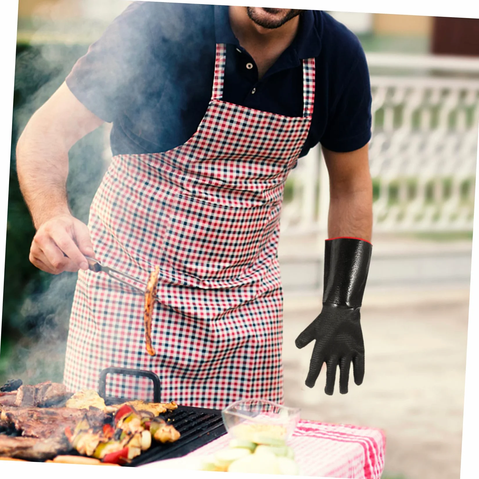 Guanti Protettivi in Neoprene Neri, 1 Paio, Resistenti al Calore | Outdoor Bbq e Stufa, Isolamento Termico Riutilizzabile, Misura Standard per Uso Pratico