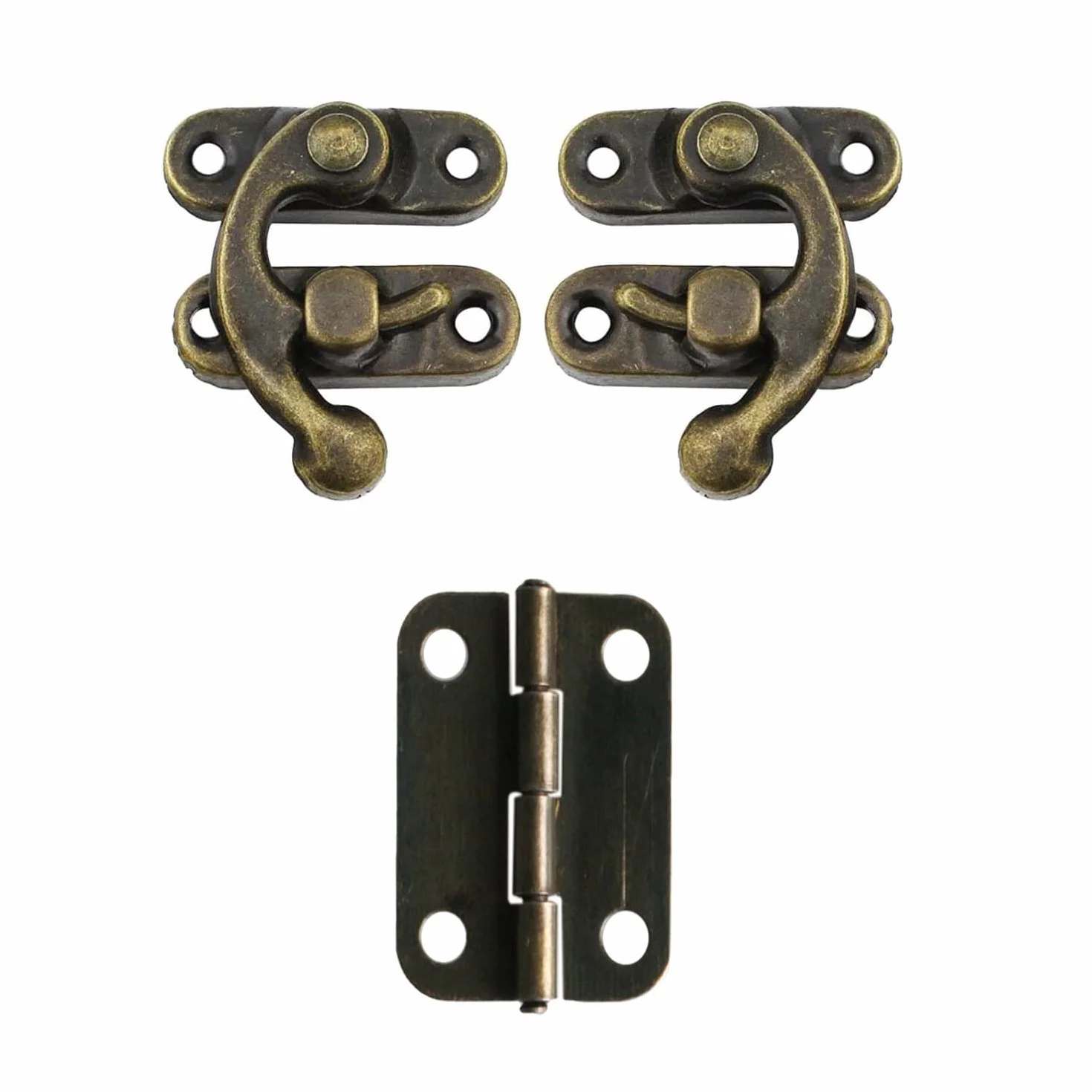 Bronzo Hasp Antico Legno 40 Pezzi Cerniere Per Scatola Con Viti Artigianato Retrò Scatole Regalo