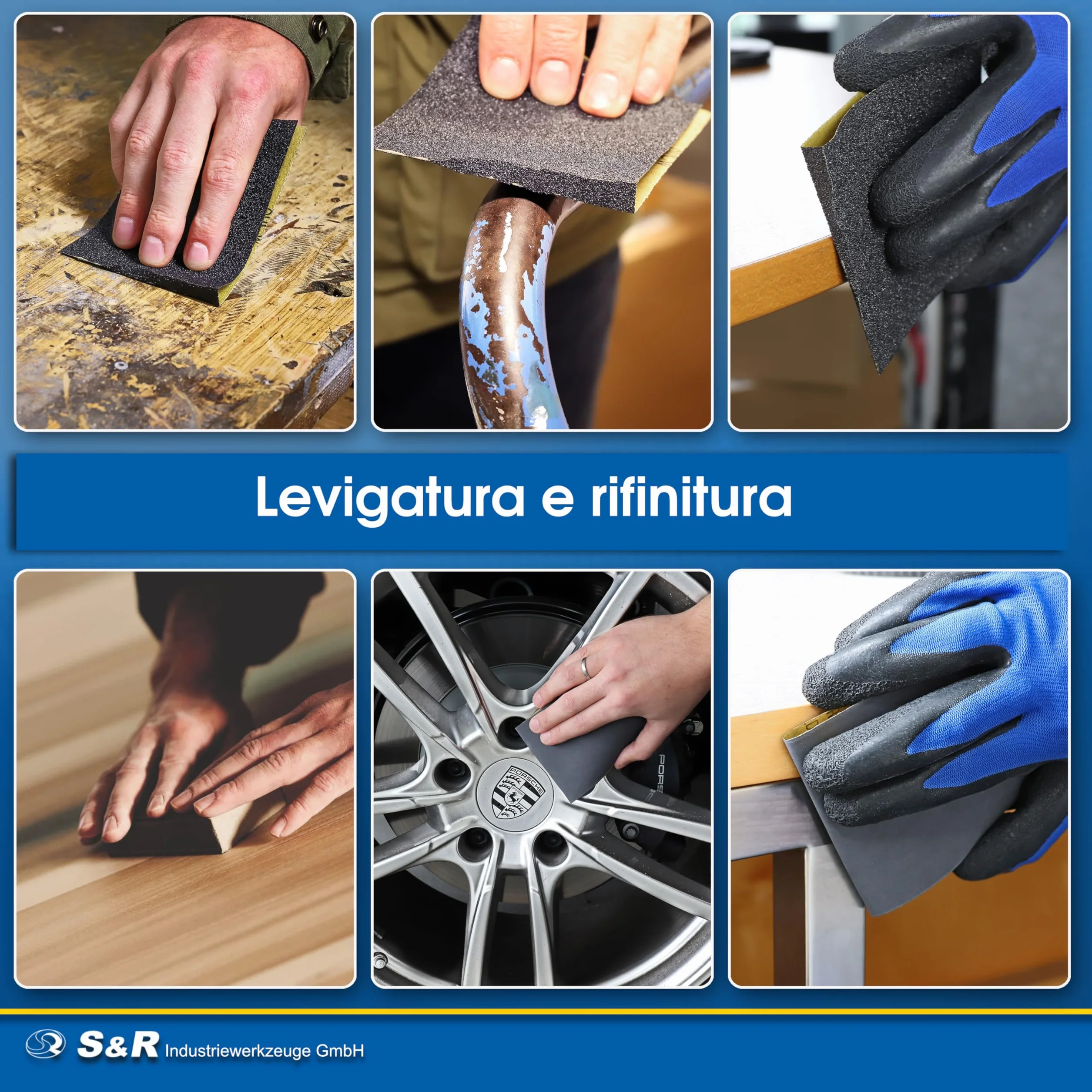 S&R Carta Vetrata Abrasiva Impermeabile 60pz Grana 80-3000 per Carrozzeria Legno Metallo