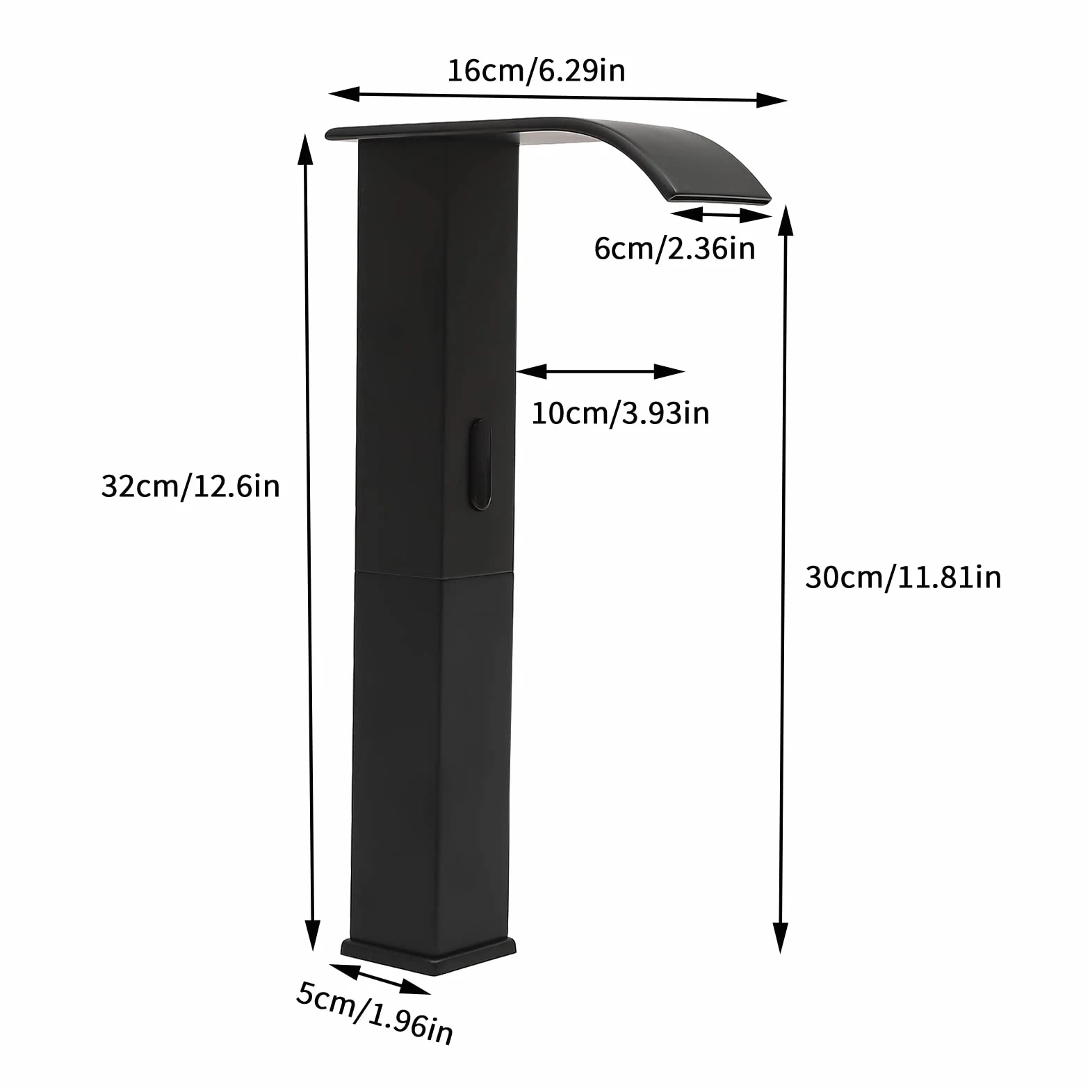 Rubinetto Lavabo Sensore Infrarossi Senza Contatto Nero NPT1/2"
