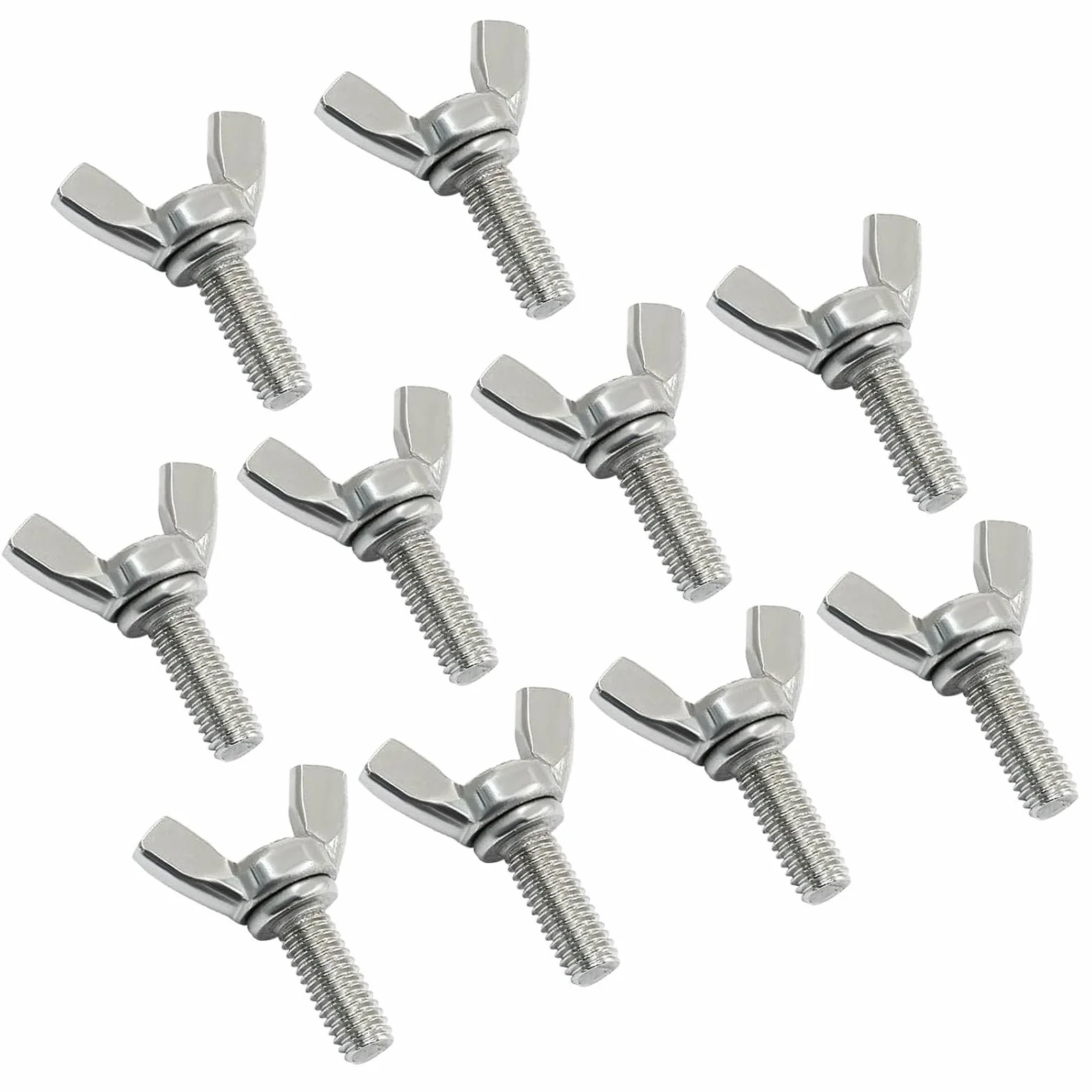 Vite ad alette M8x30mm-M8x50mm 10 pezzi, chiusura a macchina in acciaio inossidabile per uso industriale