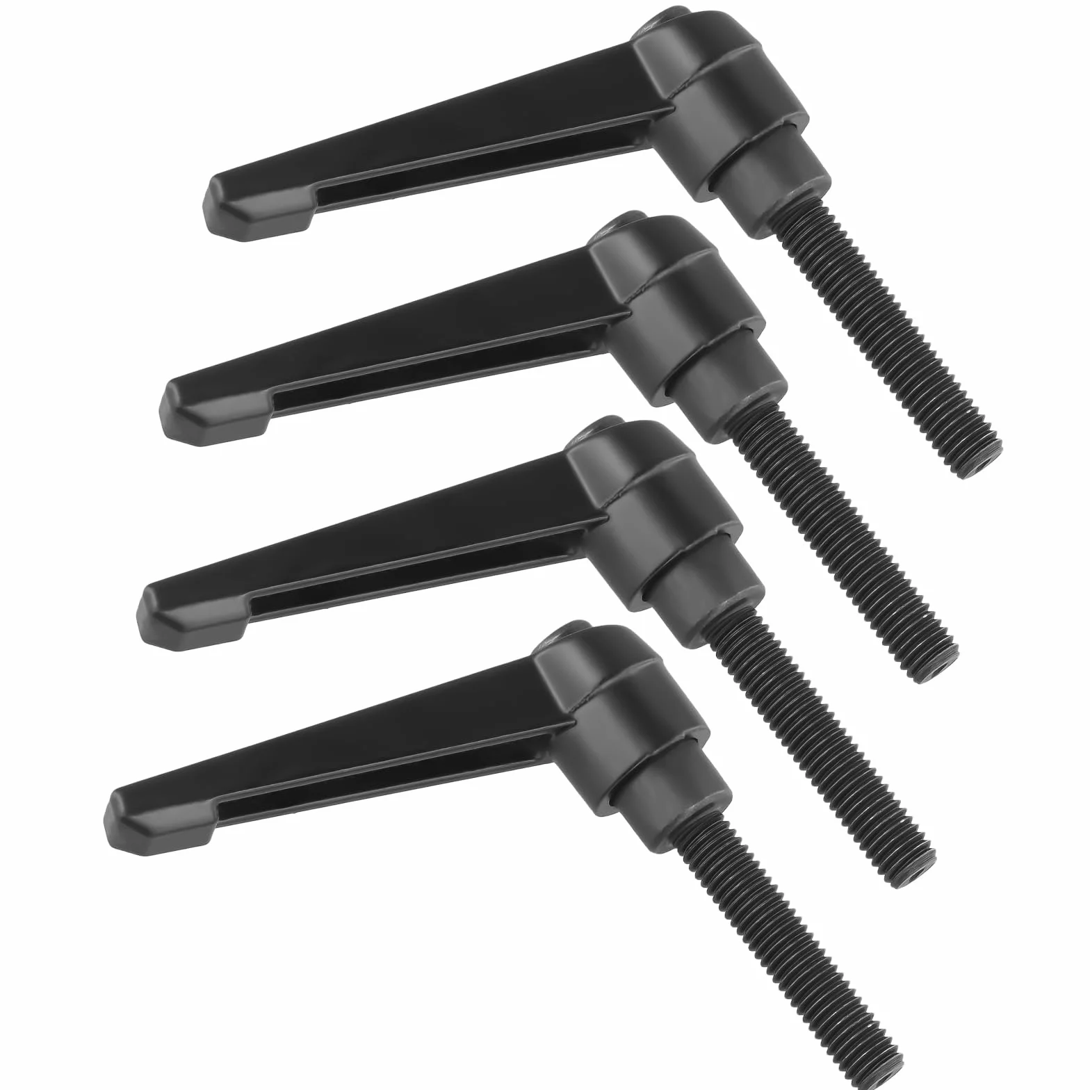 Maniglia a Leva di Serraggio 4 Pezzi Regolabile M8 Filettatura Esterna Nero 32mm