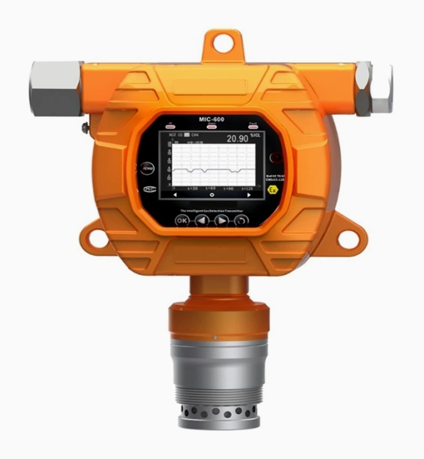 Monitor gas, rilevatore perdite gas, Rilevatore di gas di fosfina fissa PH3 Tester di concentrazione Rilevatore di gas tossico 0-100 ppm, 0-1000ppm, giallo per casa, camper, fognatura(0-100ppm)