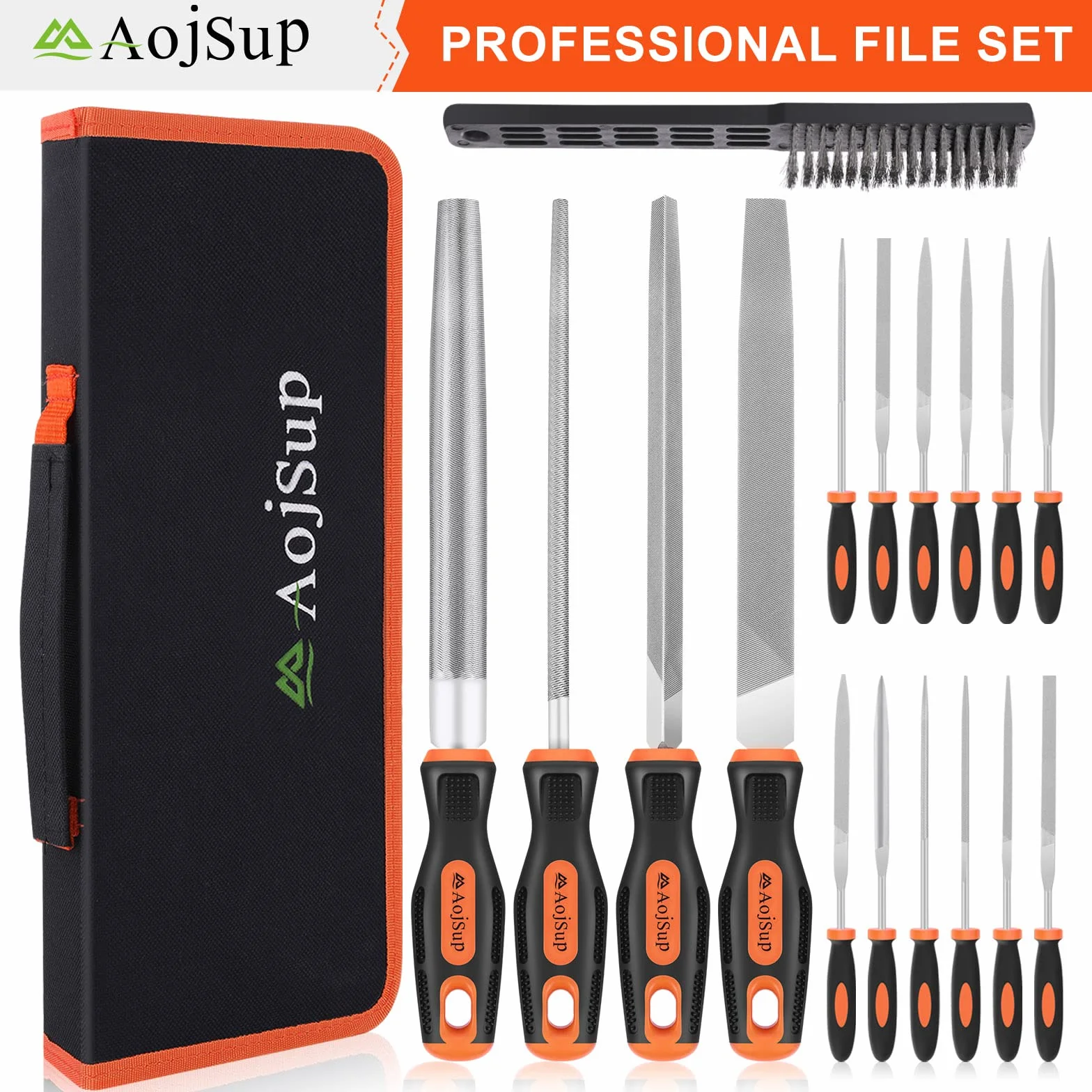 18 Pezzi Set di Lime per Legno, Lime e Raspe in Acciaio Forgiato T12, Set di Lime e Raspe Comprese Lime Piatte, Lime Triangolari, Lime Semicircolari, Lime Tonde e Lime 12 Aghi