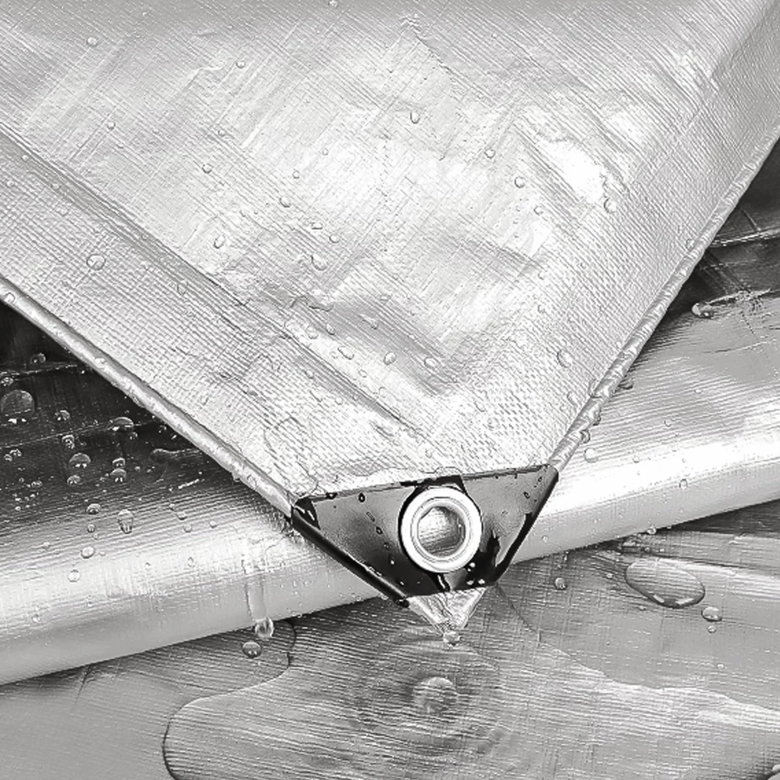 Telone Impermeabile per Esterno 2x4 m Telo Occhiellato Rinforzato in PE 160g/m² Copertura per Piscina Auto, Mobili da Giardino, Antipioggia e Antivento
