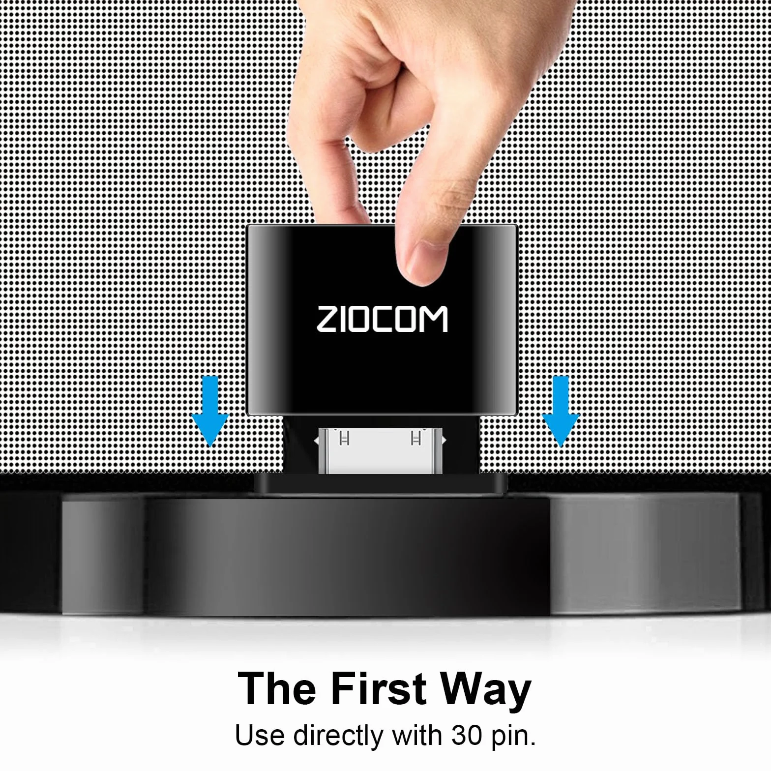 ZIOCOM Adattatore ricevitore Bluetooth a 30 pin per Bose iPhone, iPod, SoundDock e altri altoparlanti dock a 30 pin con cavo AUX da 3,5 mm (non per auto e moto) (grigio)