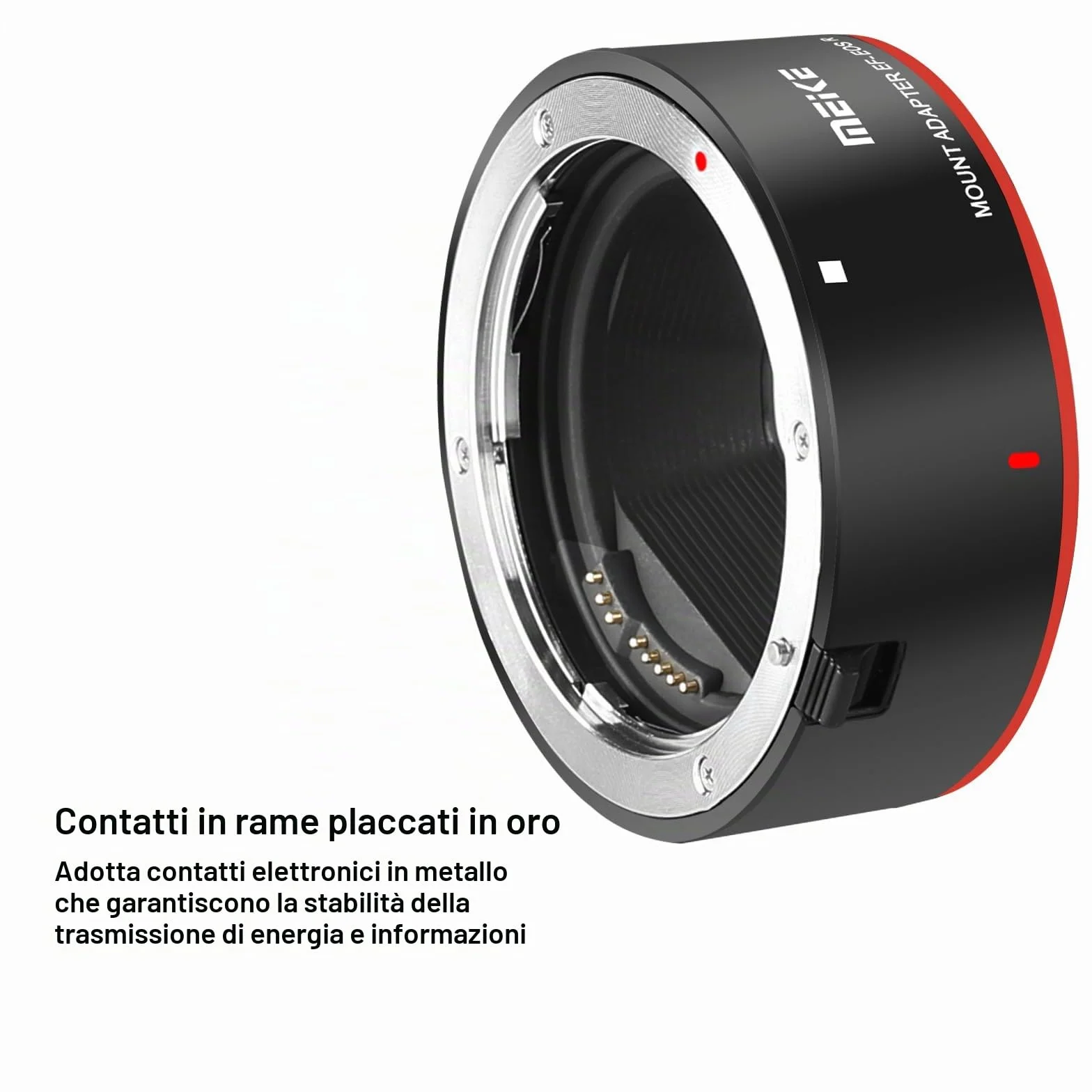 Meike Adattatore per lenti in metallo EF-EOSR Convertitore di montaggio con messa a fuoco automatica per obiettivi Canon EF/EF-S a fotocamere EOS-R EOS-RP R5 R6 R7 R10 C70 e RED Komodo