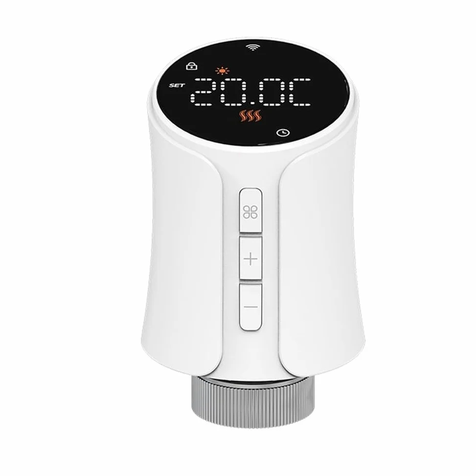 Valvola termostatica per termosifone Tuya Smart ZigBee TRV, riscaldamento programmabile, bianco