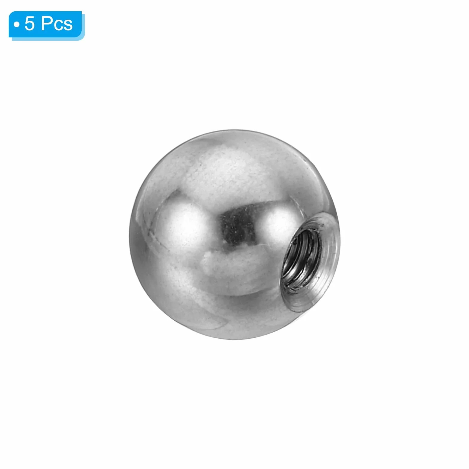 PATIKIL Dadi Manopola M4 Femmina Filettatura 12mm OD 304 Inossidabile Acciaio Tondo Sfera Vite Cappuccio Coperchio Argento