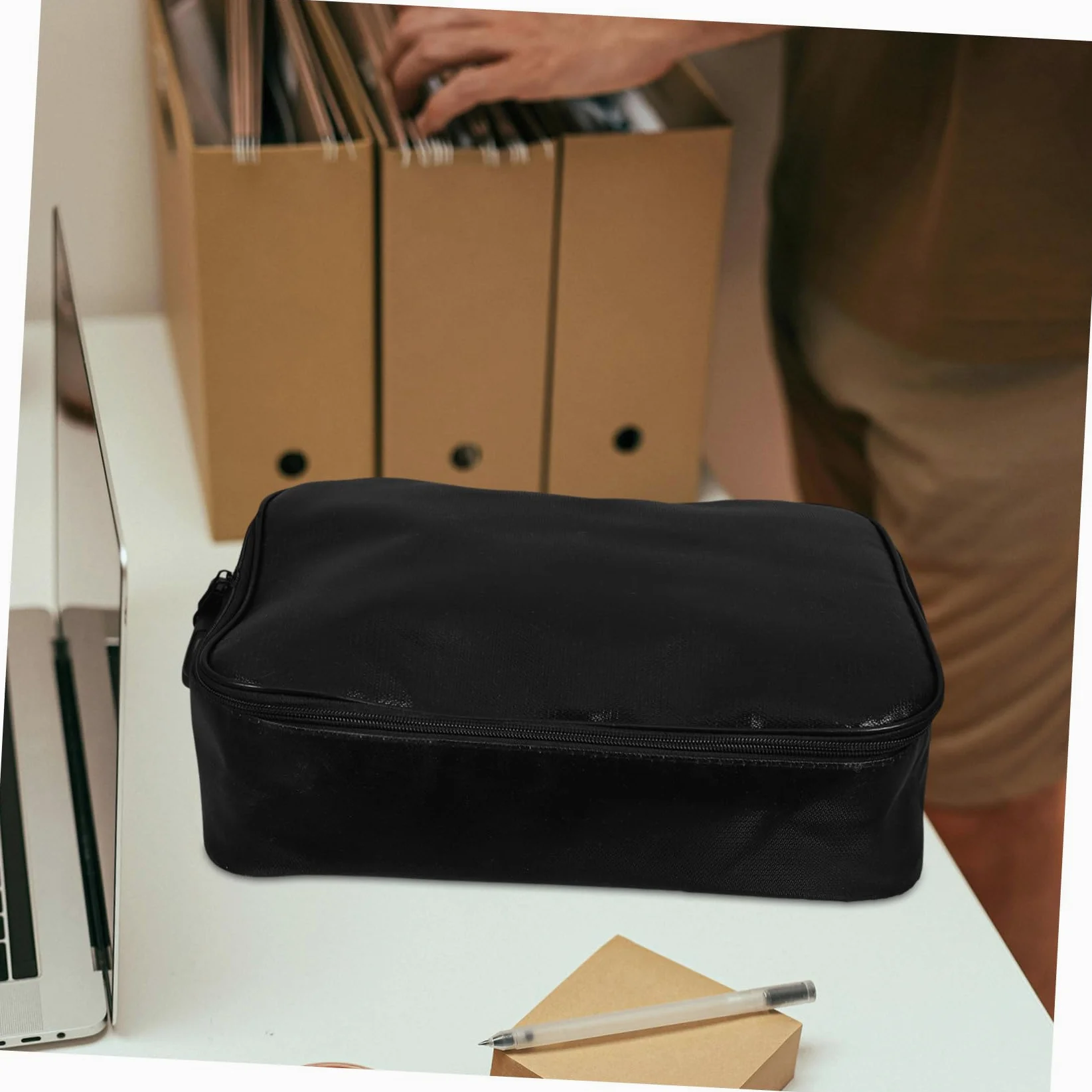 Borsa Documenti Ignifuga Nera in Fibra di Vetro Multi-strato | Blocco Password Sicuro, Ampia Capienza, Uso Quotidiano e Viaggio, Design Elegante e Resistente