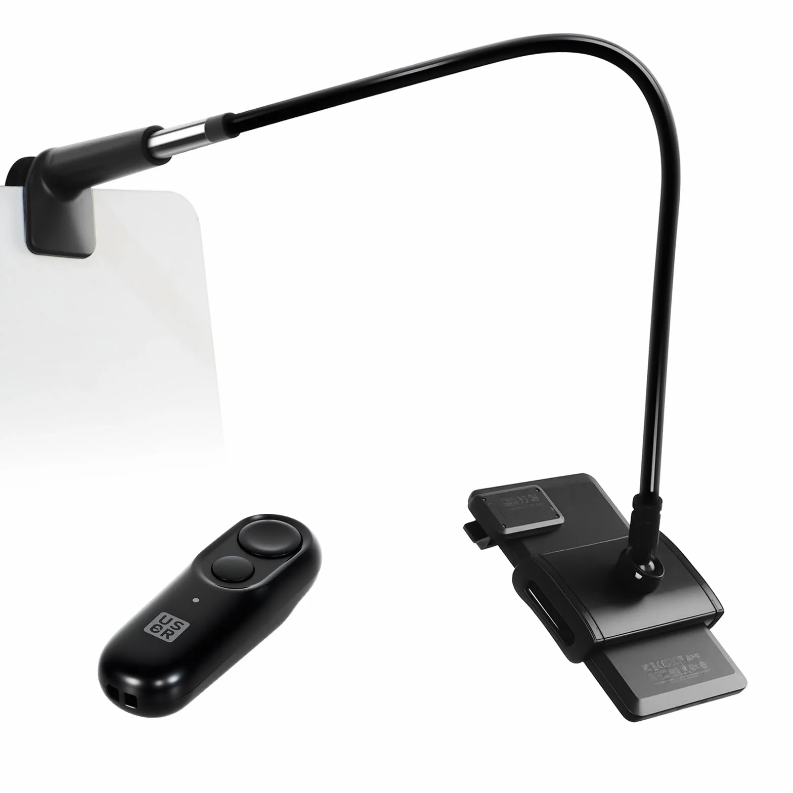 USOR Supporto per tablet a collo d'oca con telecomando per Kindle, supporto regolabile per leggere Kindle a letto, regali per gli appassionati di lettura