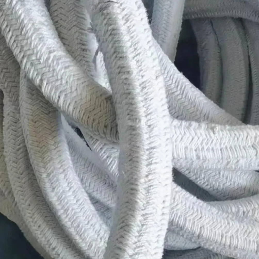 Corda Intrecciata in Fibra Ceramica Senza Amianto da 1 M 1260 ℃ A1 Striscia di Tenuta for Porta del Forno Incombustibile, Dimensione Quadrata 6-35 Mm(25x25mm)