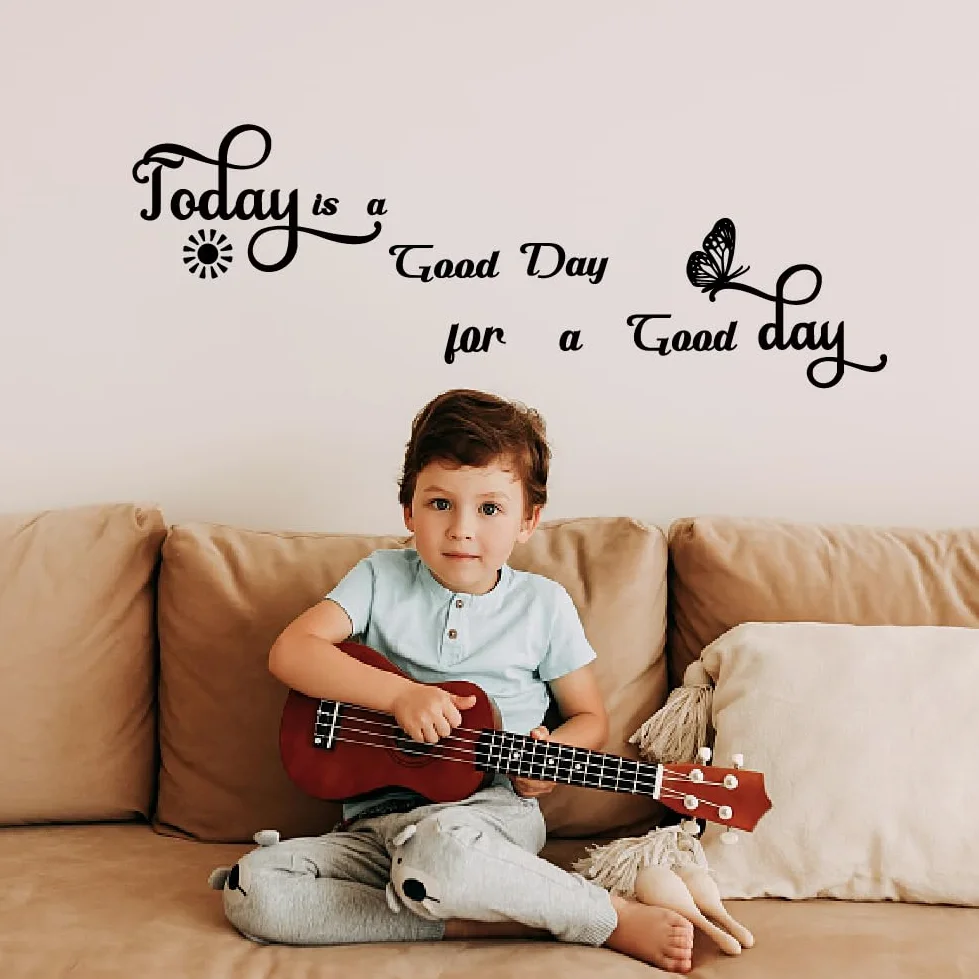 SUPERDANT Citazioni Ispiratrici Adesivi Murali Today Is A Good Day Adesivi Da Parete Vinile Nero Adesivi Murali Art per Camera Da Letto Soggiorno Ufficio Bagno