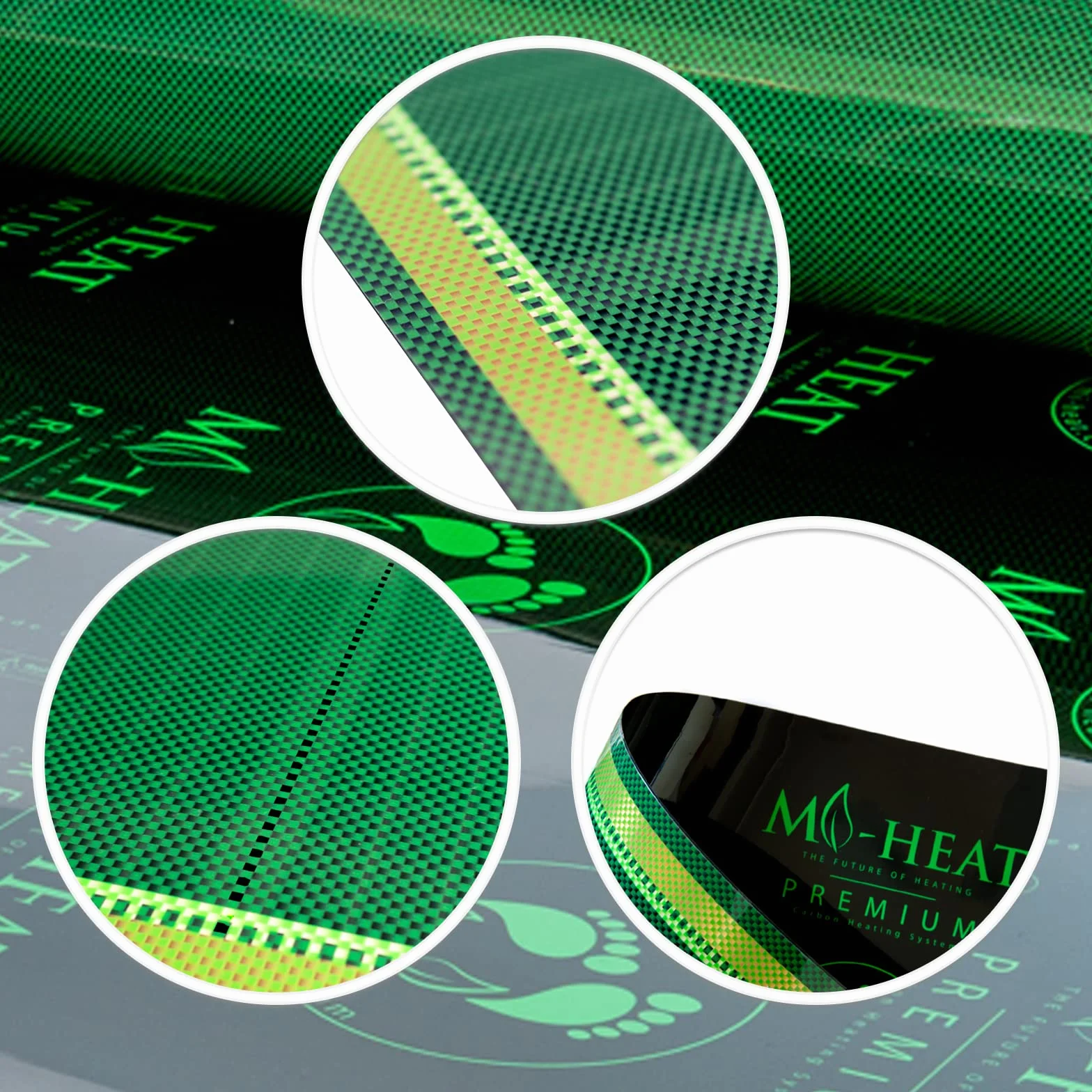Mi-Heat - Pellicola riscaldante di alta qualità, 3,5 m, 100 Watt/m², larghezza 50 cm, per riscaldamento elettrico a pavimento in vinile, laminato, parquet, moquette in sughero