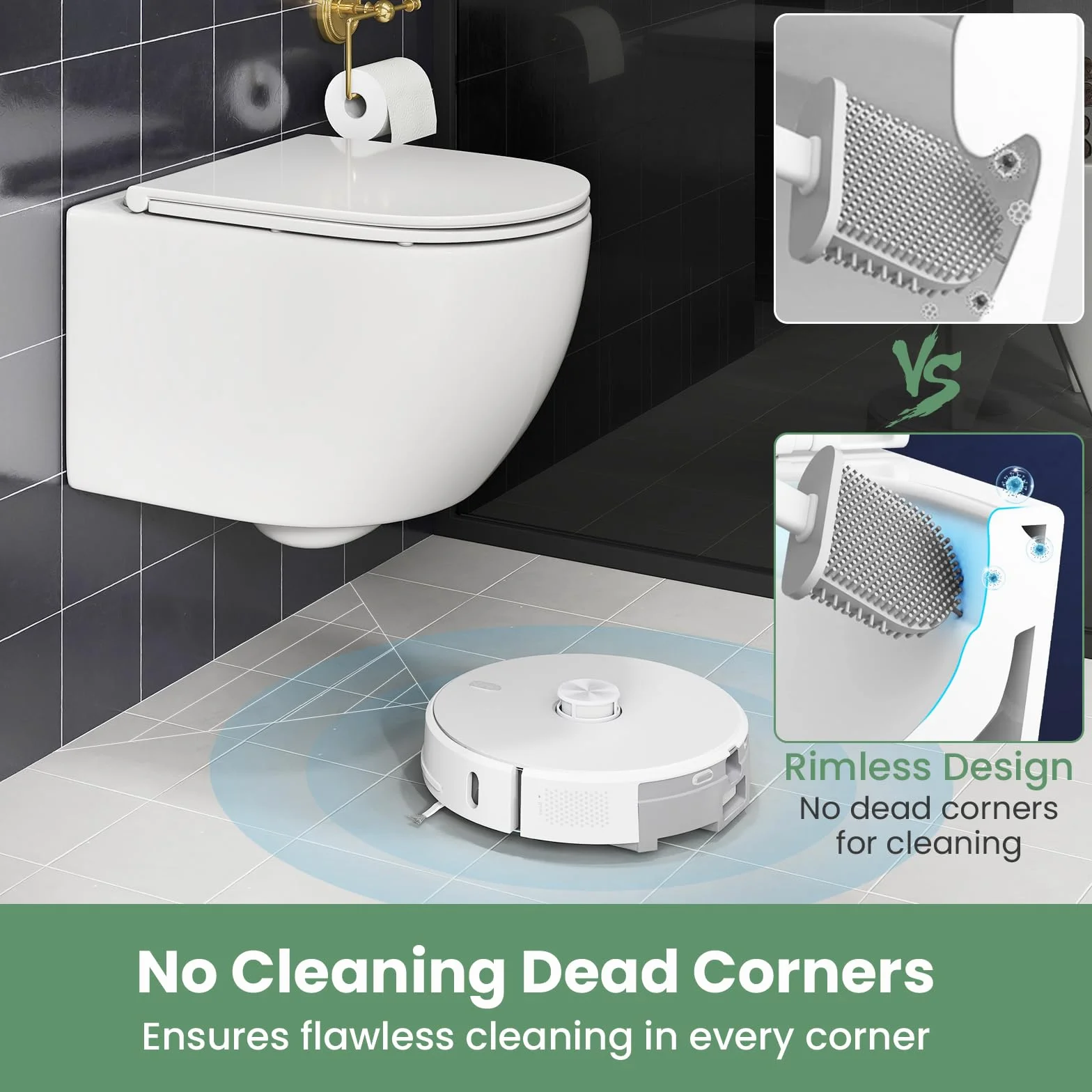 LIFEZEAL Water Sospeso Sanitari a Muro Incasso WC Copriwater a Chiusura Rallentata Sedile Kit di Montaggio Doppio Scarico Ceramica