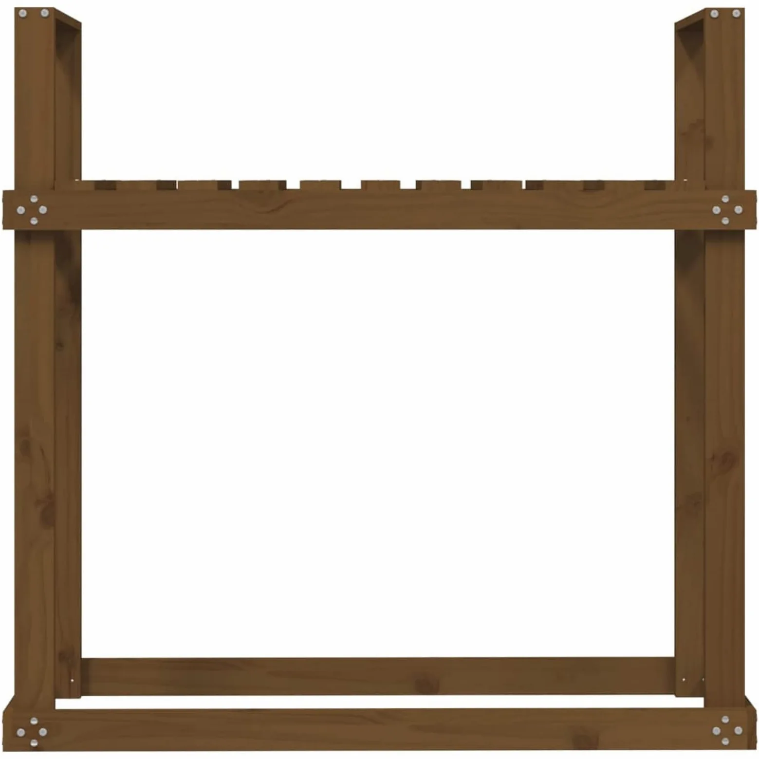 Homgoday Portalegna Marrone 110x35x108,5 cm in Legno Massello di Pino, Portalegna da Interno, Portalegna da Ardere, Porta Legna per Camino, Legnaia da Interno, Impilabile Stufa Ripiano Legno